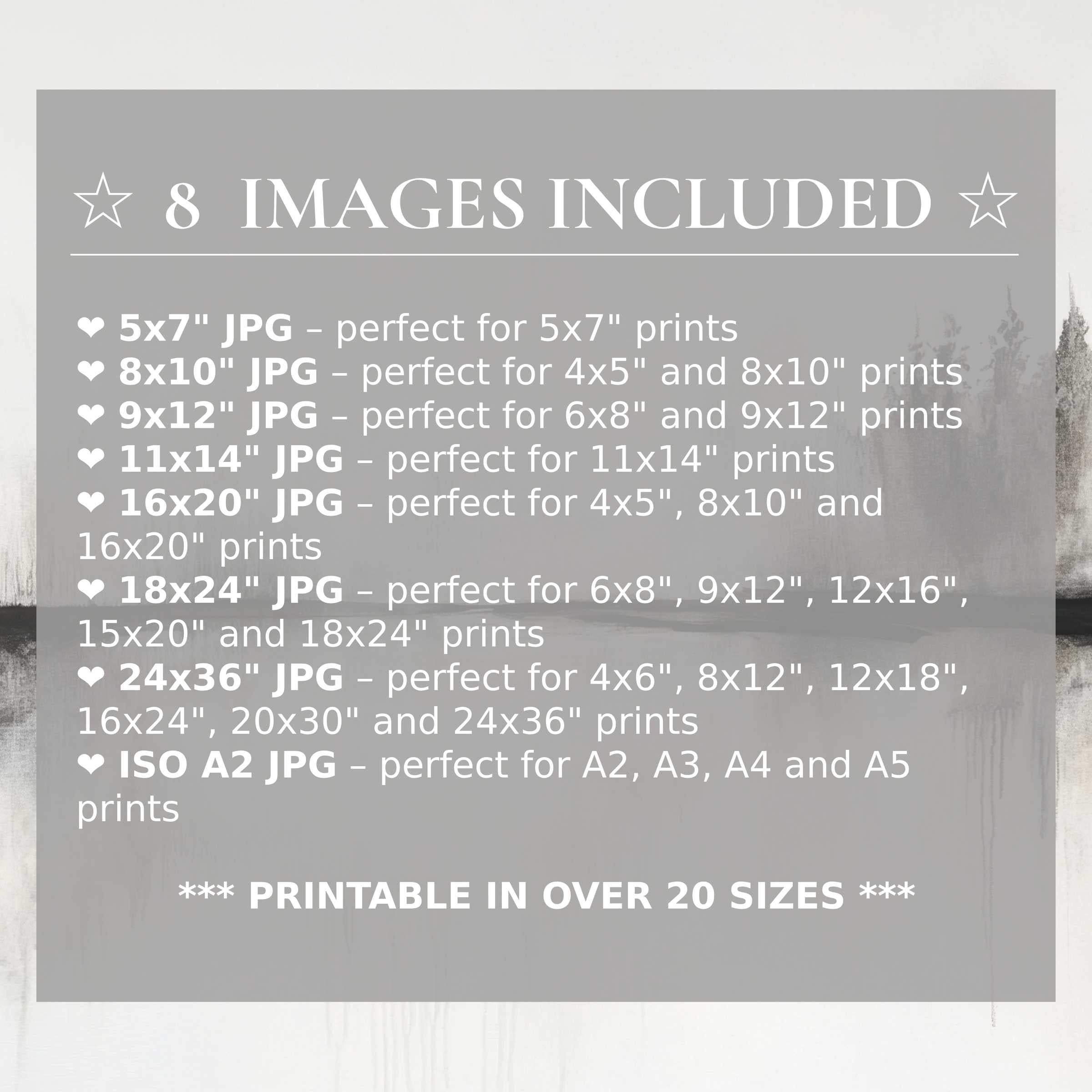 Neutral digital print radiates calming taupe and soft gray hues, included in 8 high-quality sizes to elevate modern interiors with timeless style