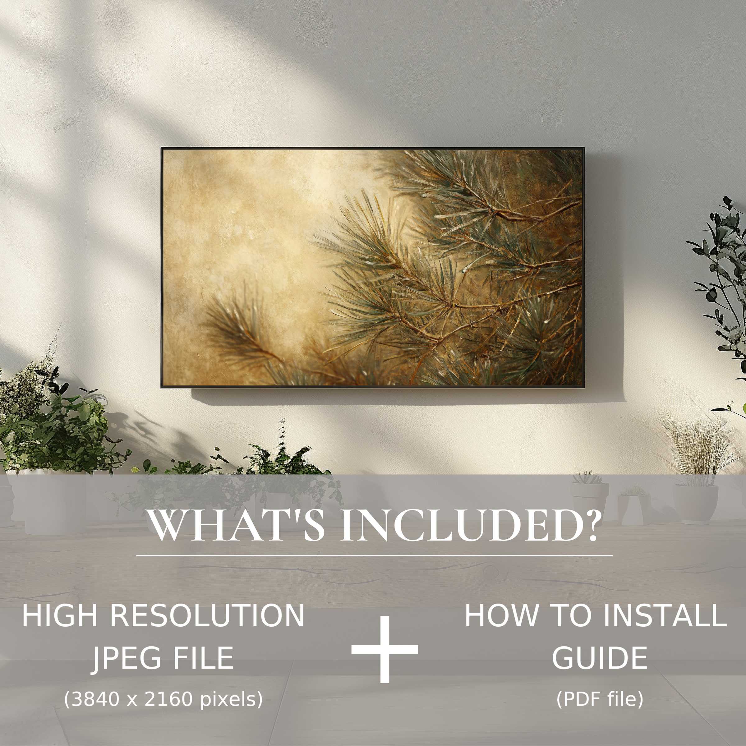 Elegant tree digital TV art download enhancing modern living spaces with easy digital use and high-res files