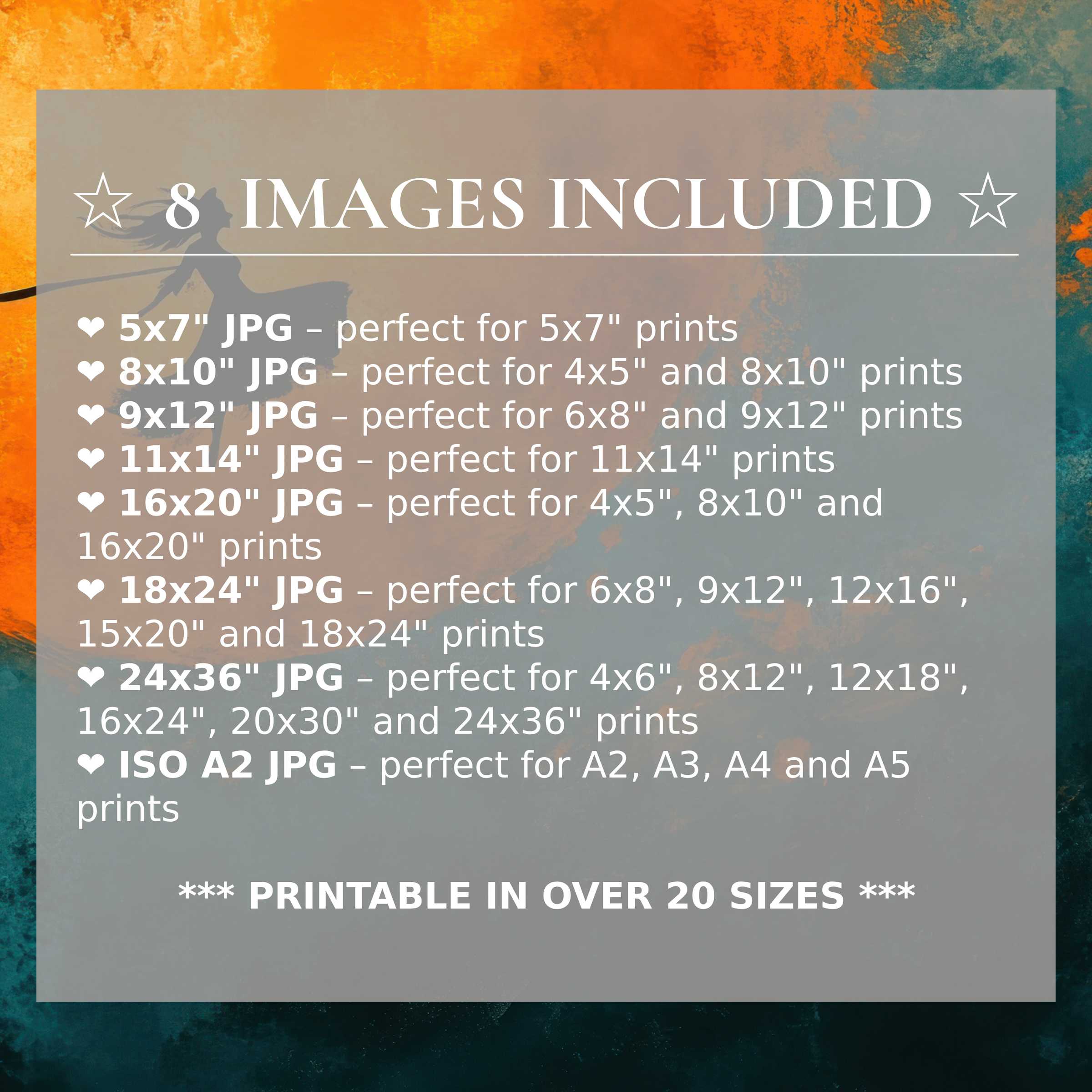 Halloween digital print radiates vibrant orange and deep teal hues, delivering bold elegance and calming balance Includes 8 high-quality sizes with download, elevating modern interiors with versatile, sophisticated style