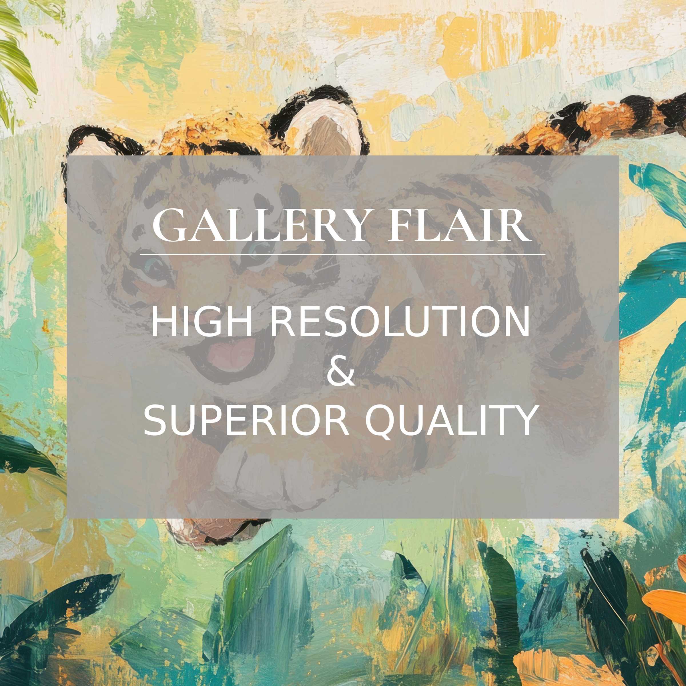 Whimsical tiger cub nursery printable art exudes a calming, radiant mood with exquisite brushstroke details, enhancing modern nursery decor