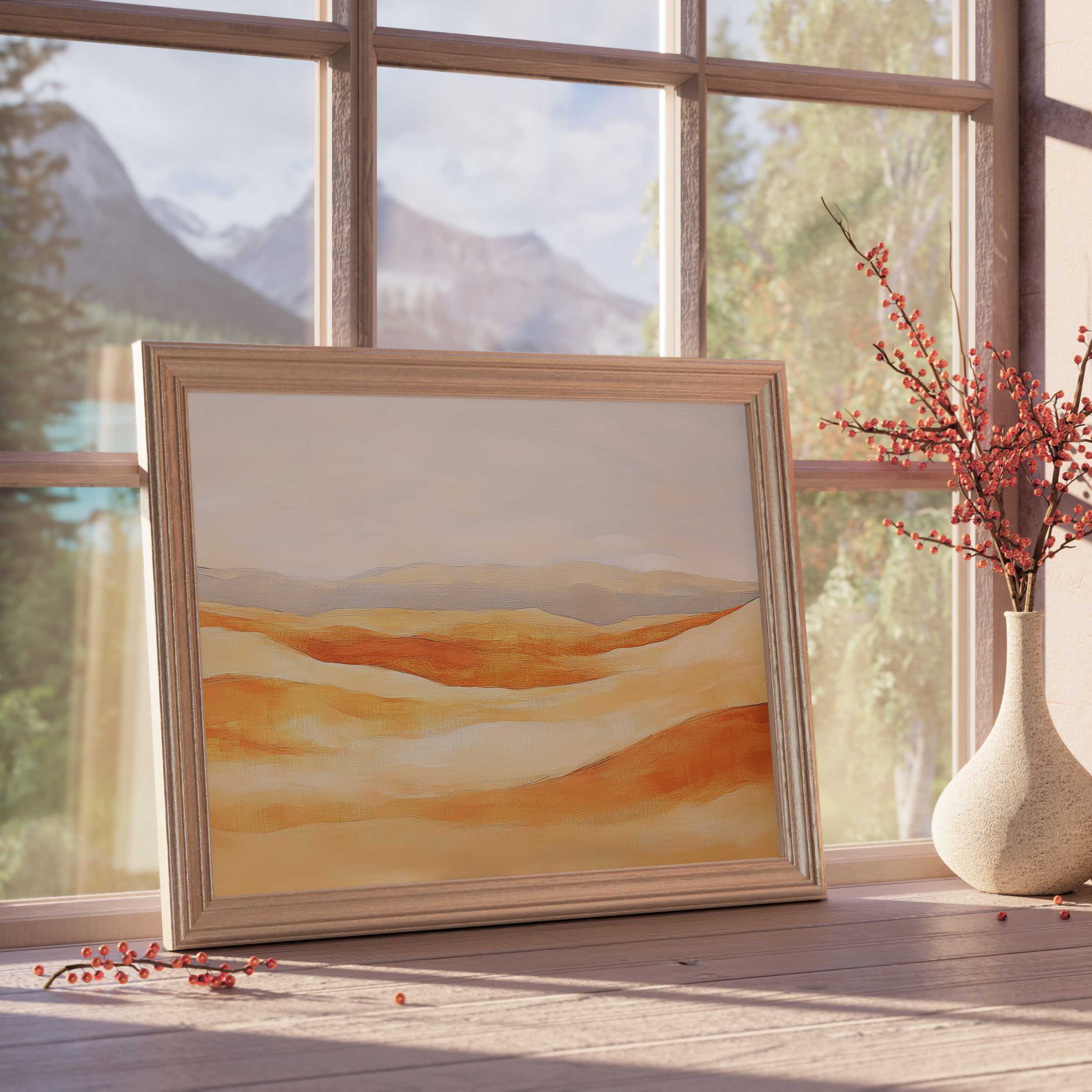 Boho downloadable art featuring warm desert hues and soft textures, perfect for elevating serene, curated interiors with timeless elegance