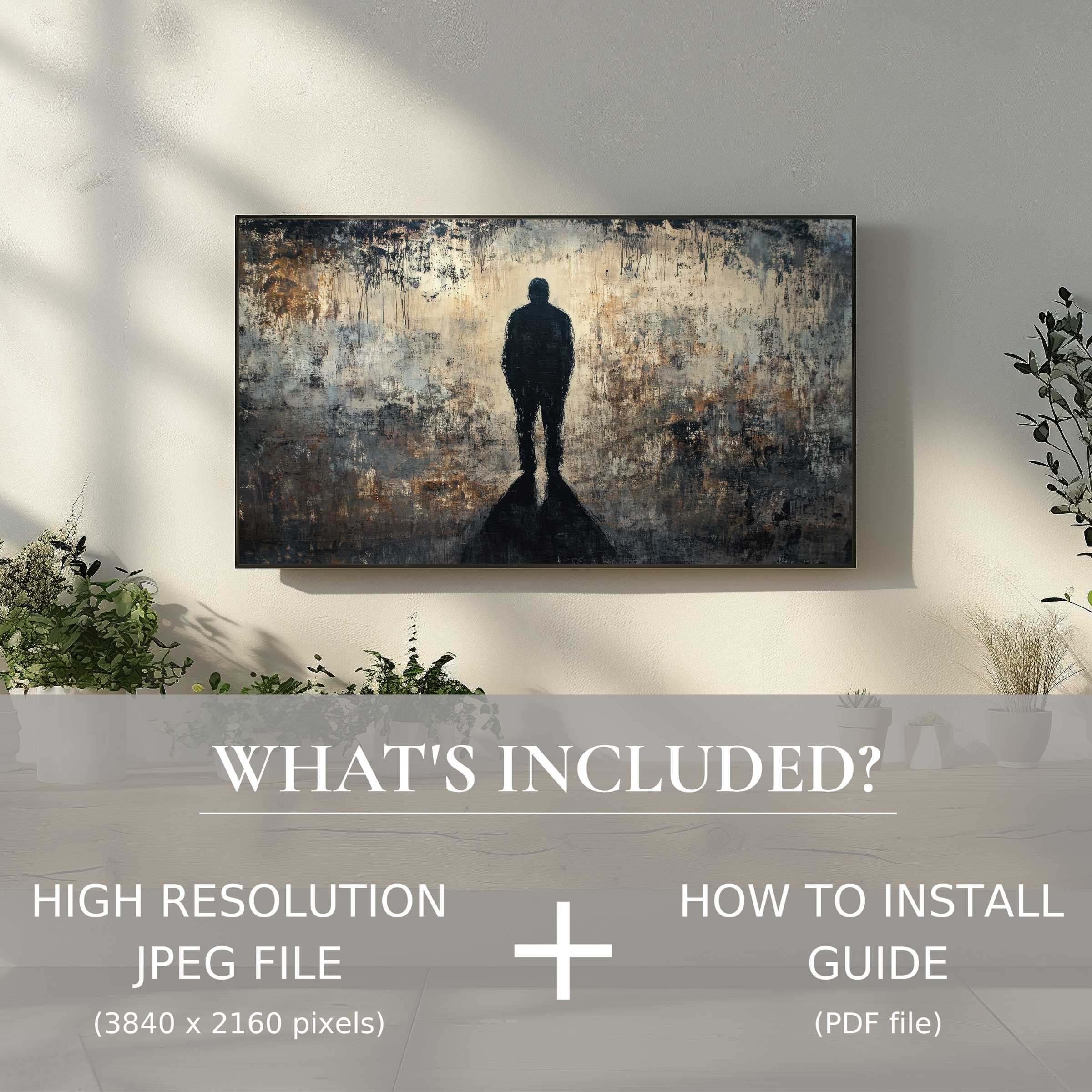Elegant street art digital TV art download enhances sleek living spaces with easy digital use for a modern, stylish touch