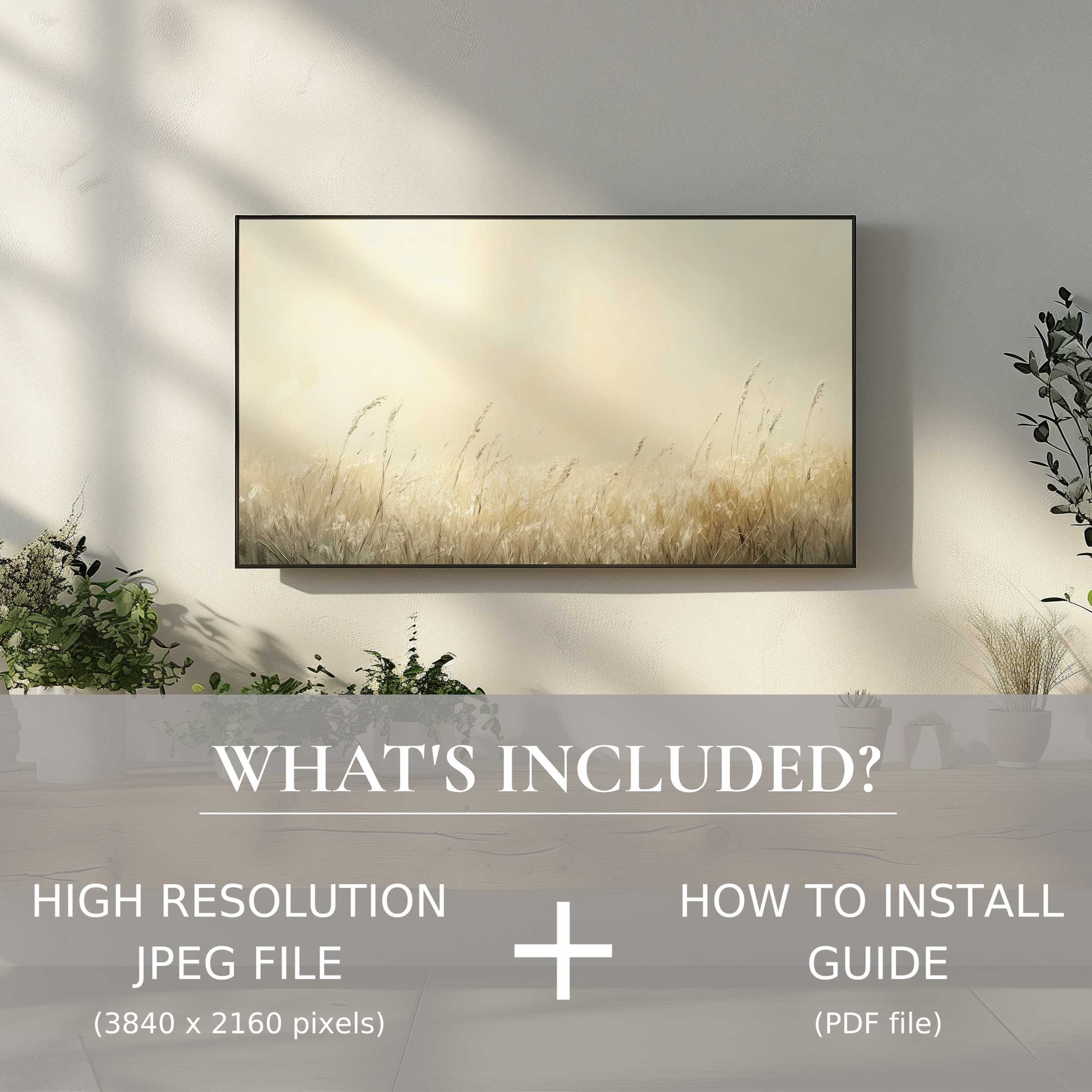 Elegant botanical digital TV art download brightens living space with easy digital use and natural serenity