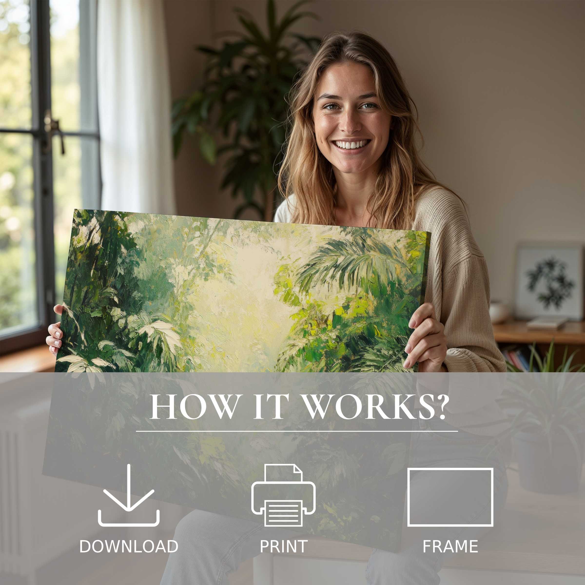 Radiant joy in a modern home as a serene tree digital art print transforms space with effortless elegance and warmth