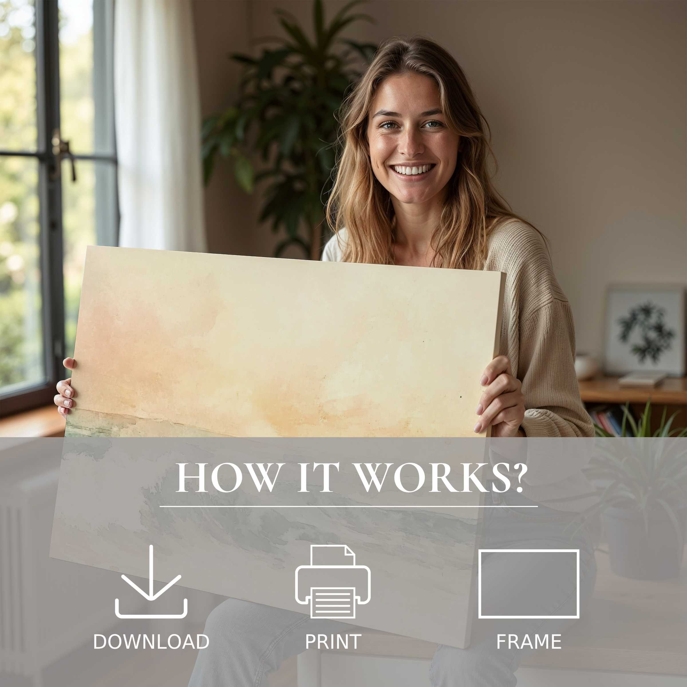 A radiant moment of joyful connection with summer digital art print, effortlessly enriching a stylish home