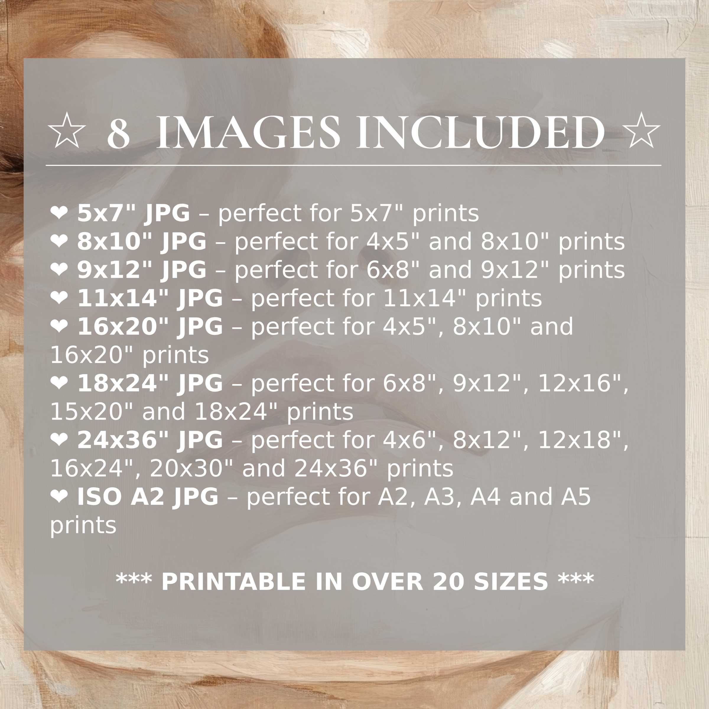 Neutral digital print exuding calming beige and taupe hues; includes 8 high-quality sizes to elevate modern interiors with versatile style