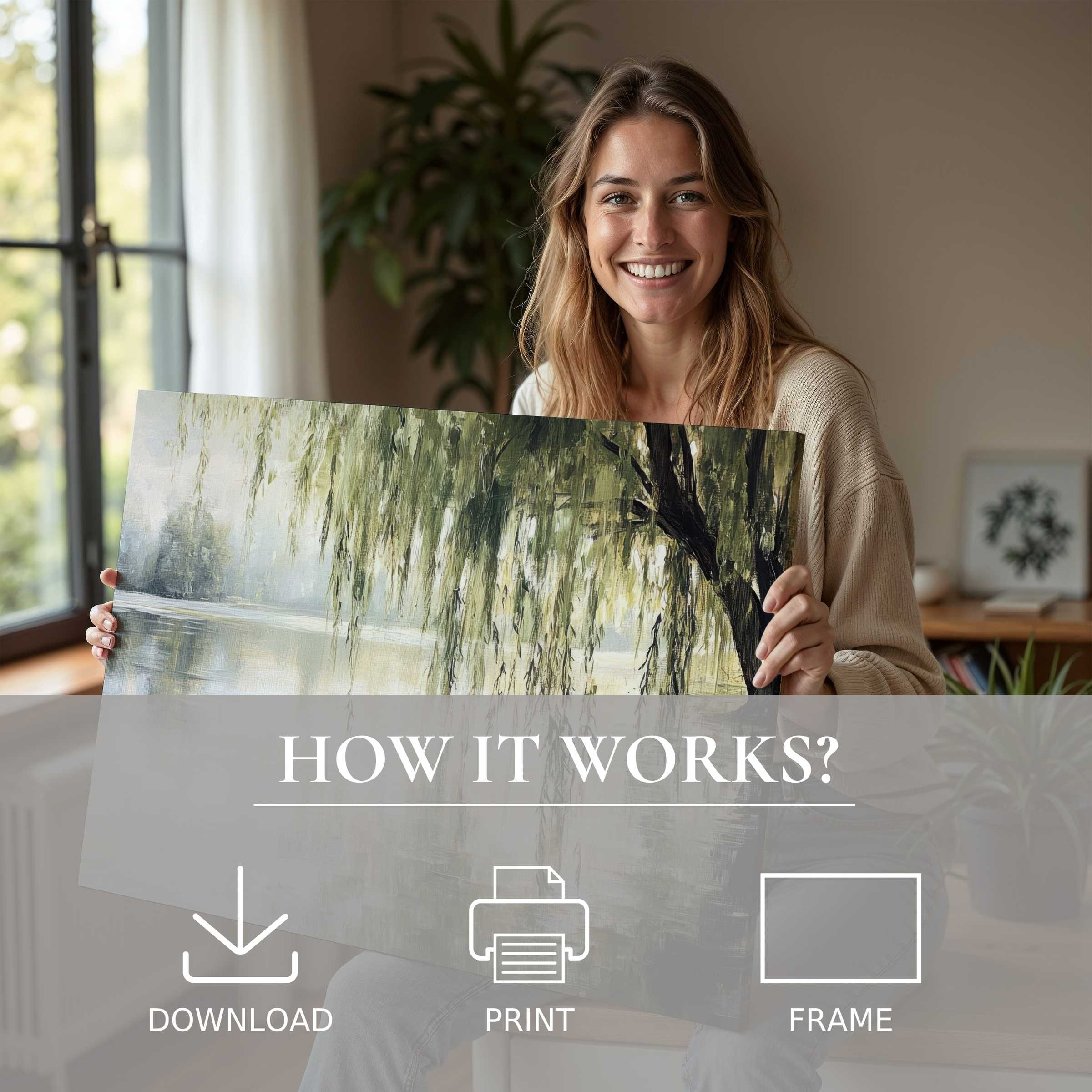 Radiant joy in a modern home as a tree digital art print breathes serene elegance, effortlessly enriching daily life