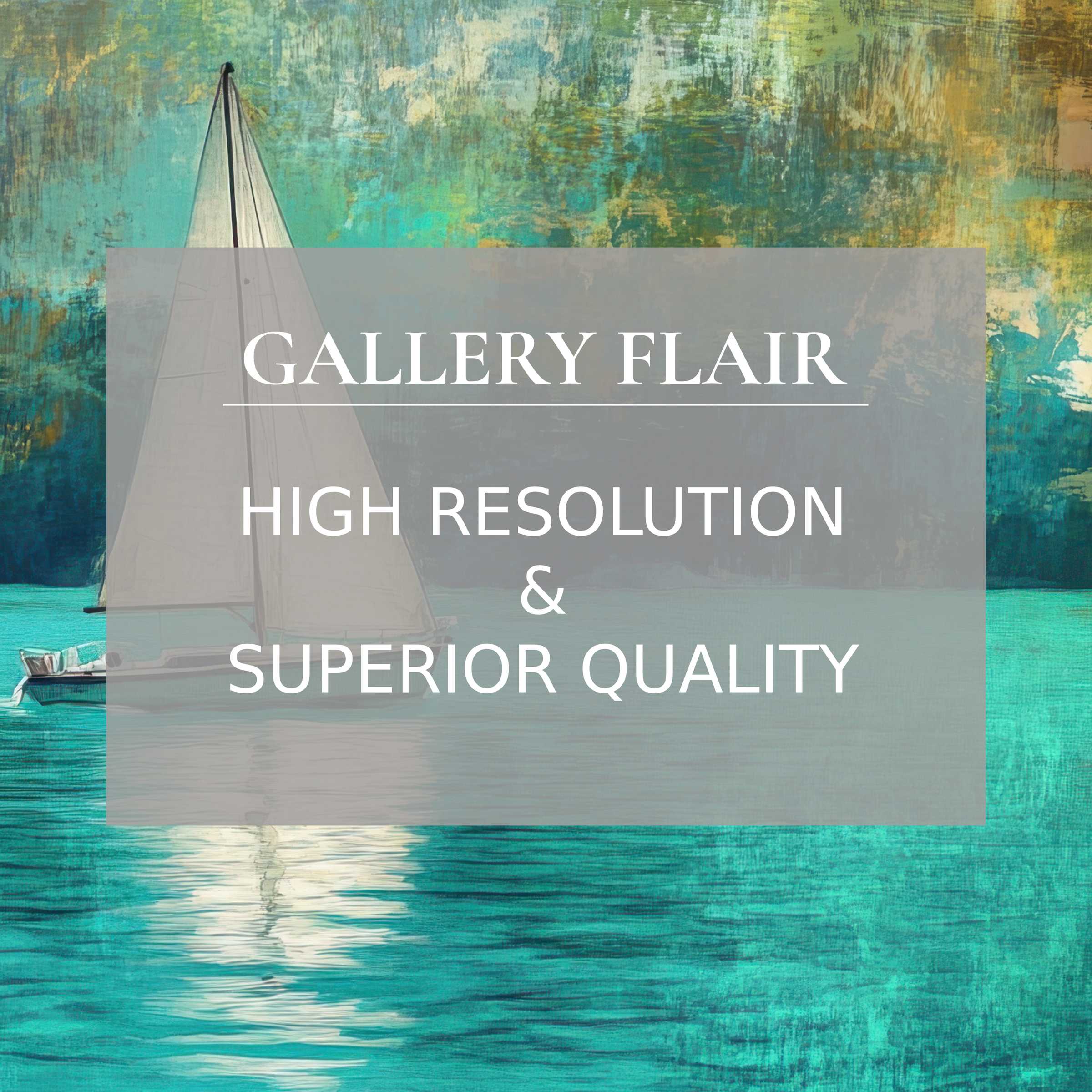 Radiant summer printable art capturing a serene sailboat on turquoise waters, enriching modern interiors with calming, high-quality coastal elegance