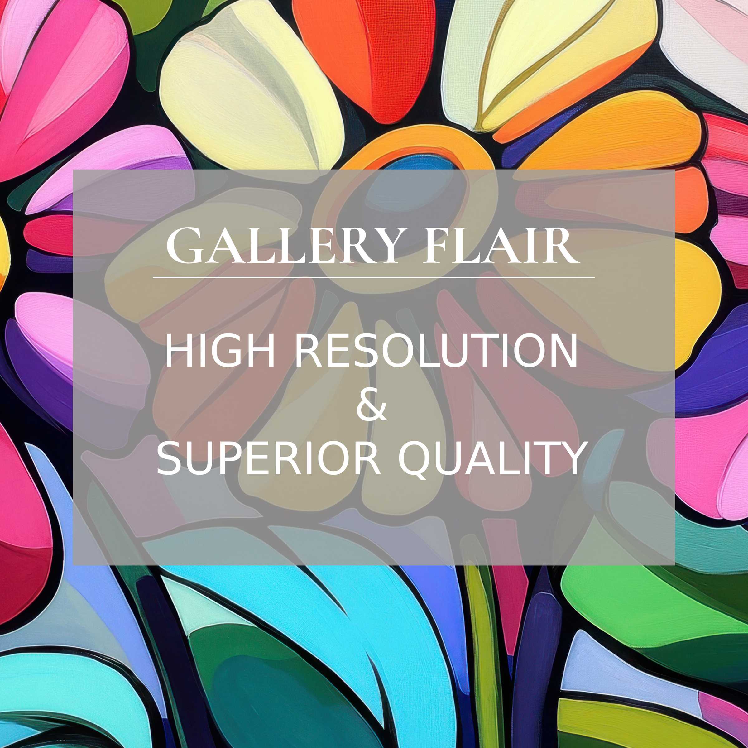 Vibrant floral pop art Frame TV picture with sharp lines, rich colors, and exquisite resolution for elegant modern interiors