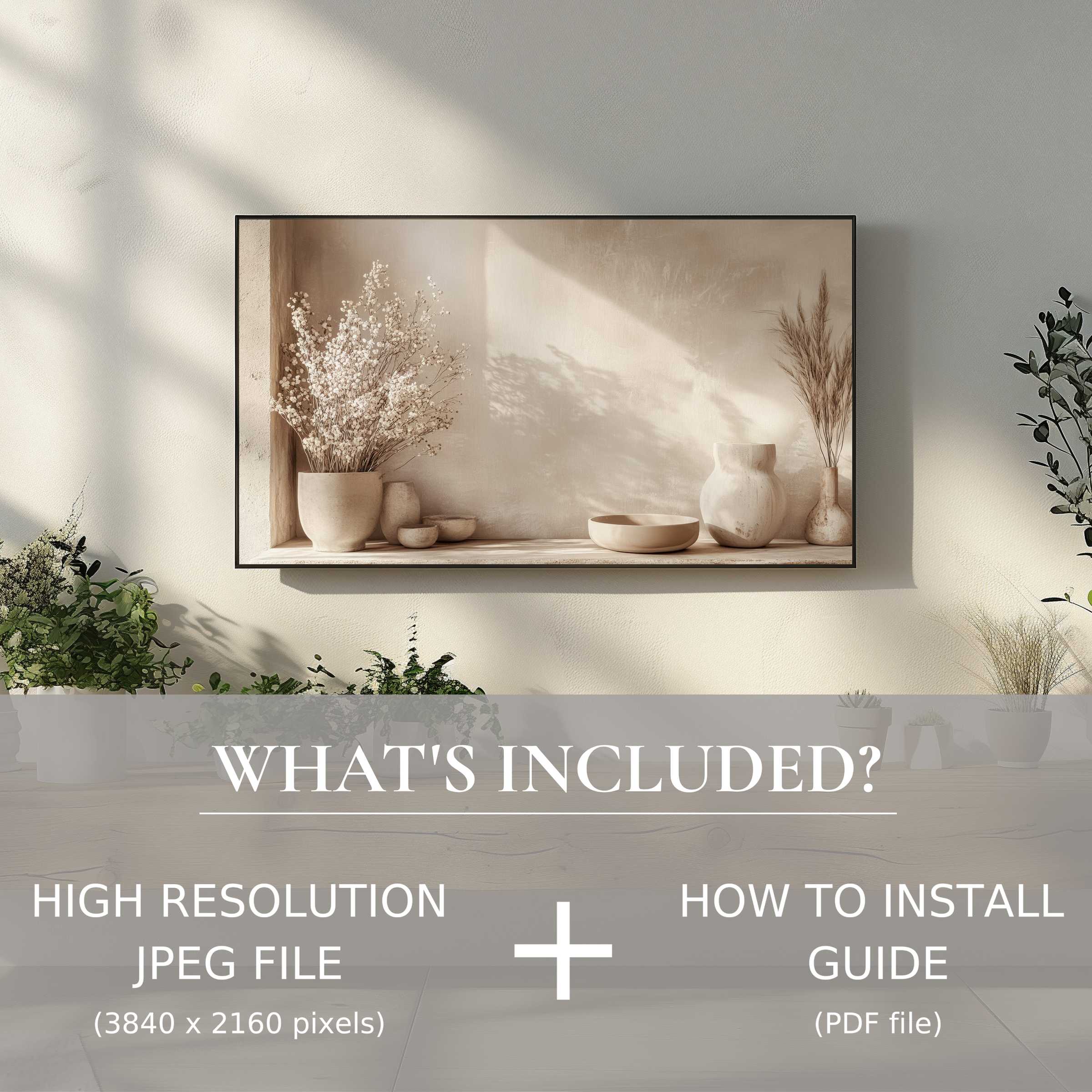 Boho digital TV art download adds serene elegance to living spaces with effortless digital use and modern style