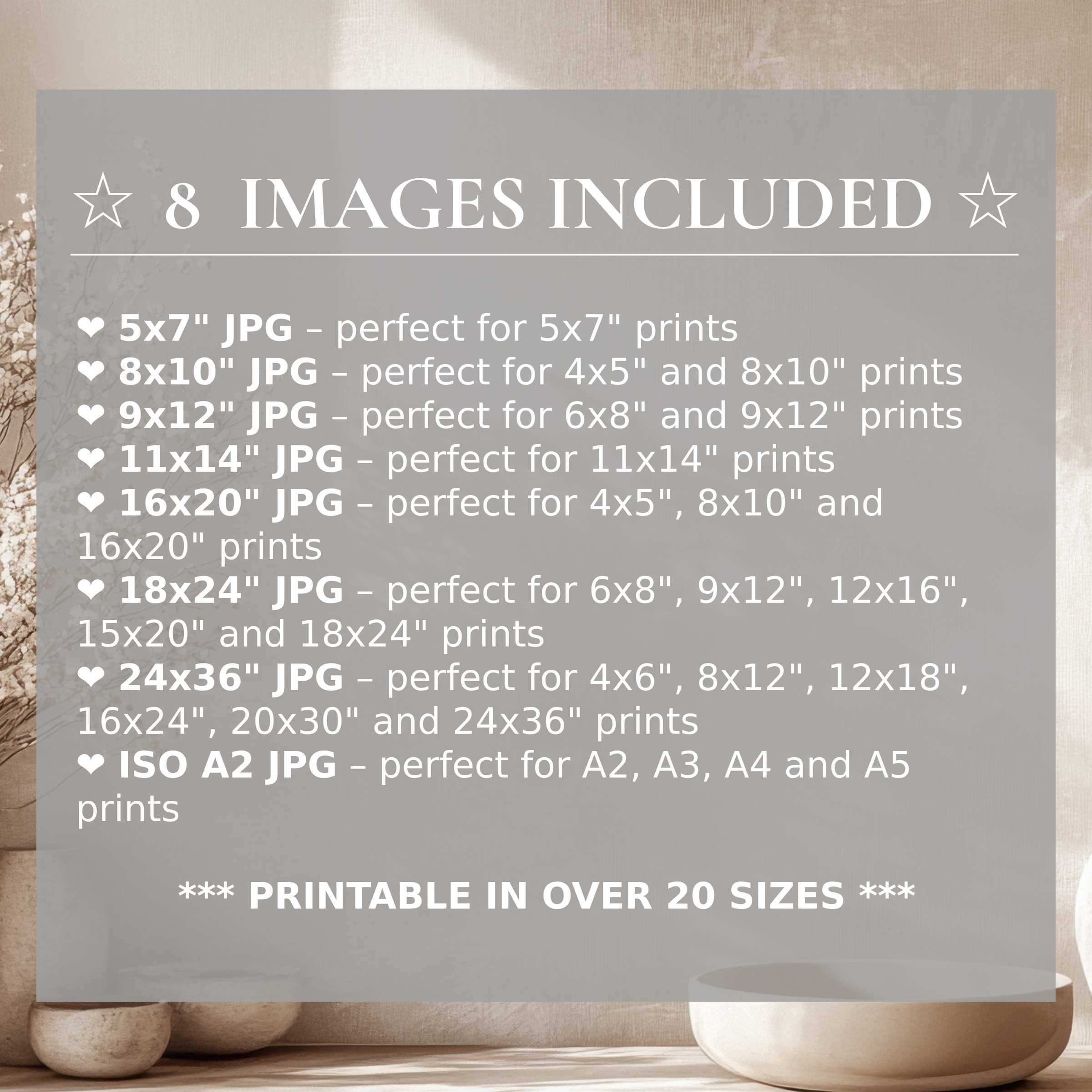 Boho digital print radiates warm neutrals and soft earth tones, delivering serene, versatile style in 8 high-quality sizes for modern interiors