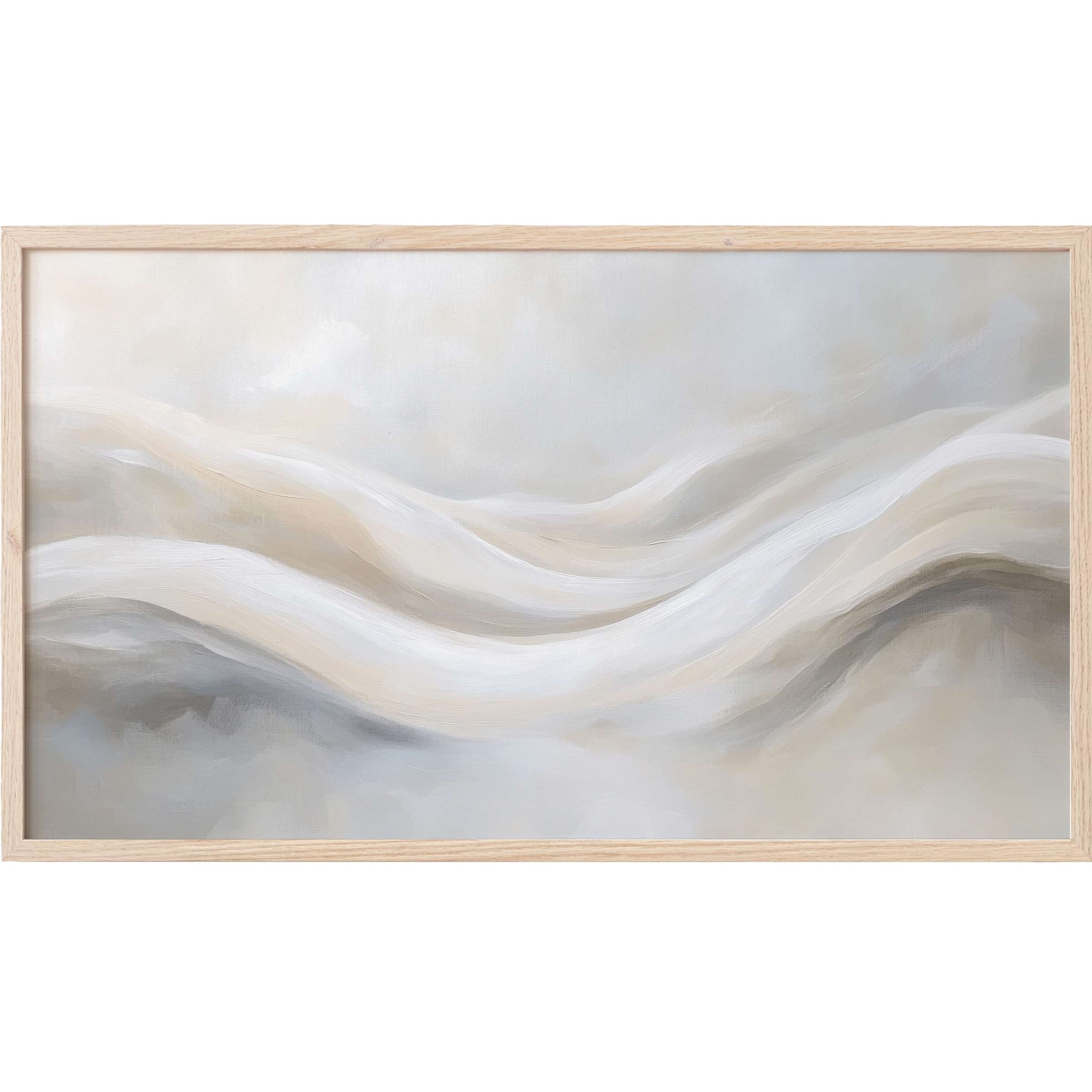 Soft flowing waves in beige and gray hues evoke calm elegance in this neutral Frame TV Art piece