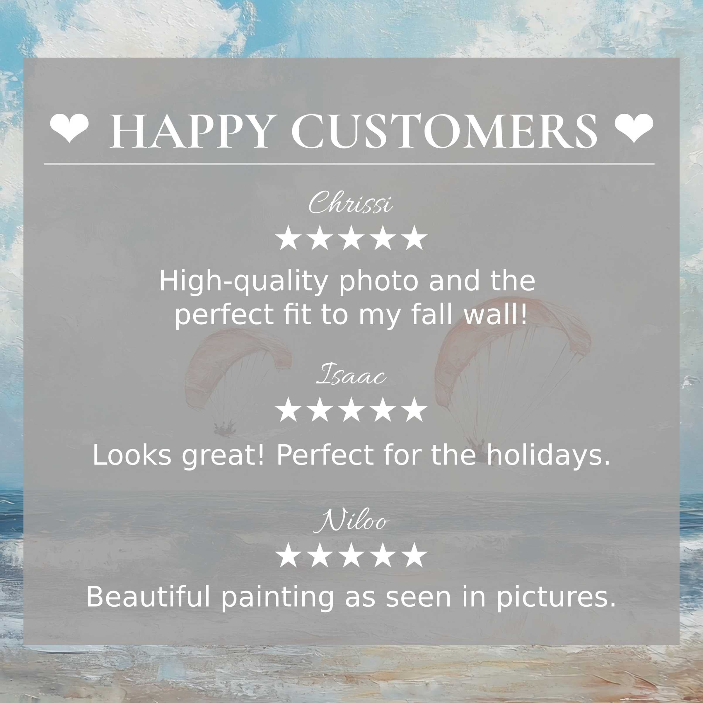 Beach art for Frame TV with abstract sky and sea hues; happy customer reviews enhance trust and elegance