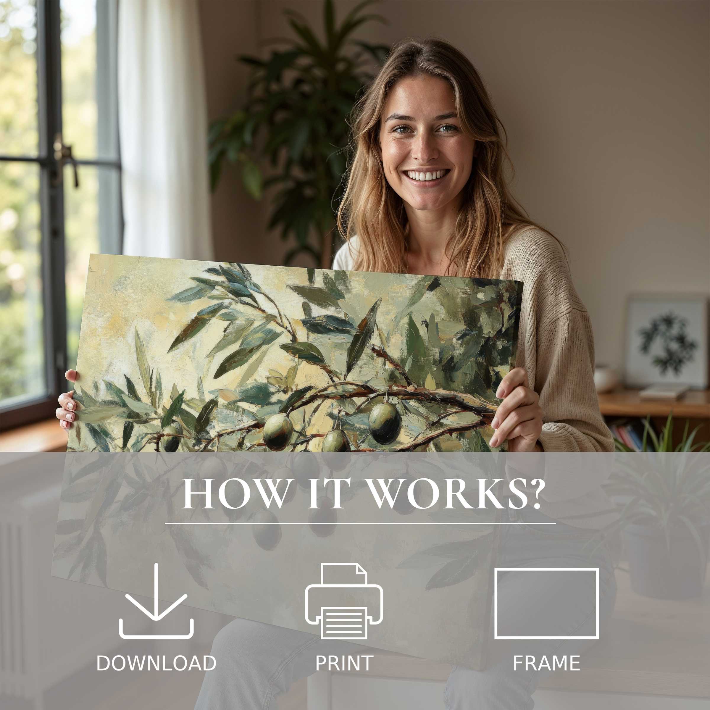 Delight in botanical digital art print’s timeless grace, bringing serene joy and effortless elegance to modern living spaces