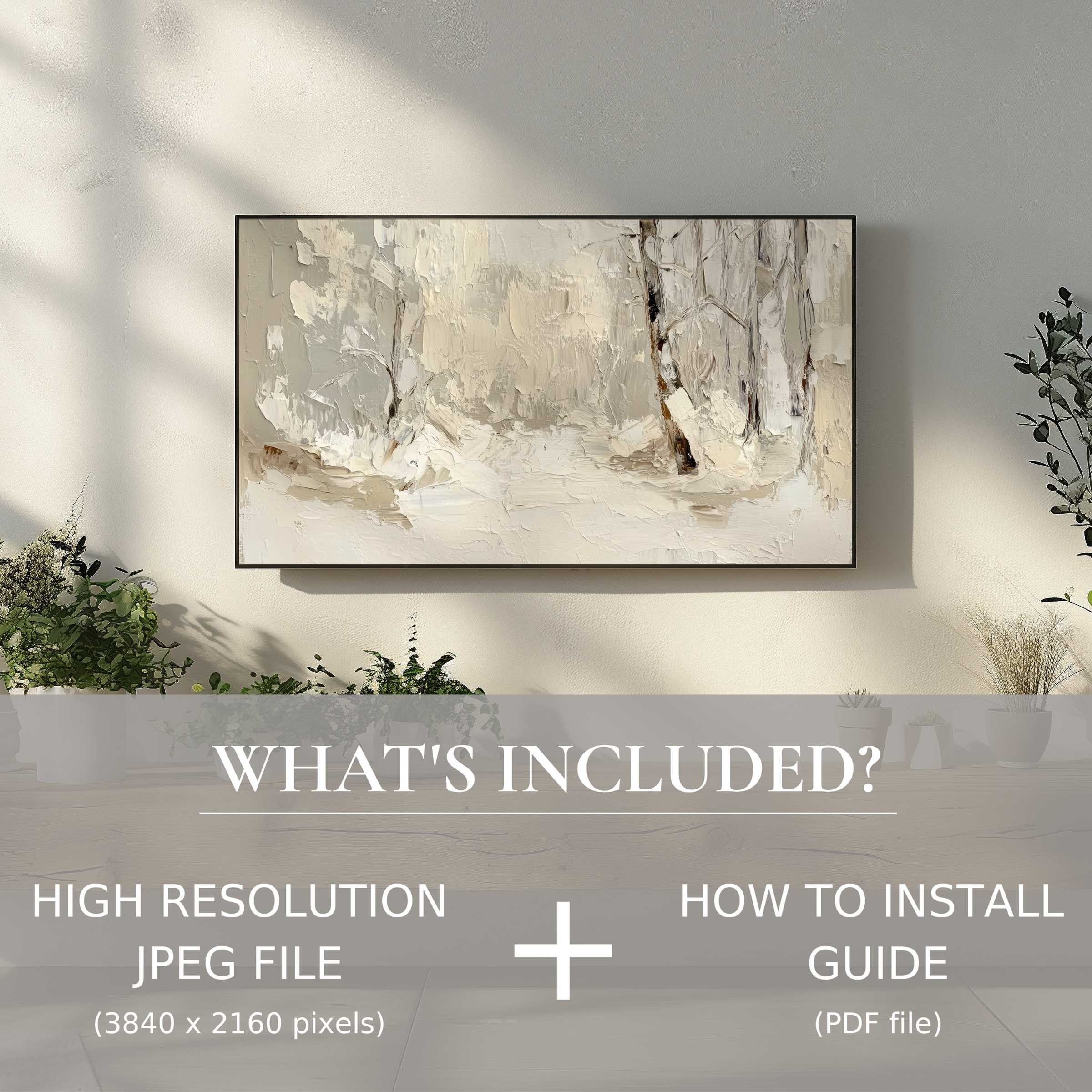 Elegant living space enhanced with vintage digital TV art download; simple digital use brightens your decor instantly
