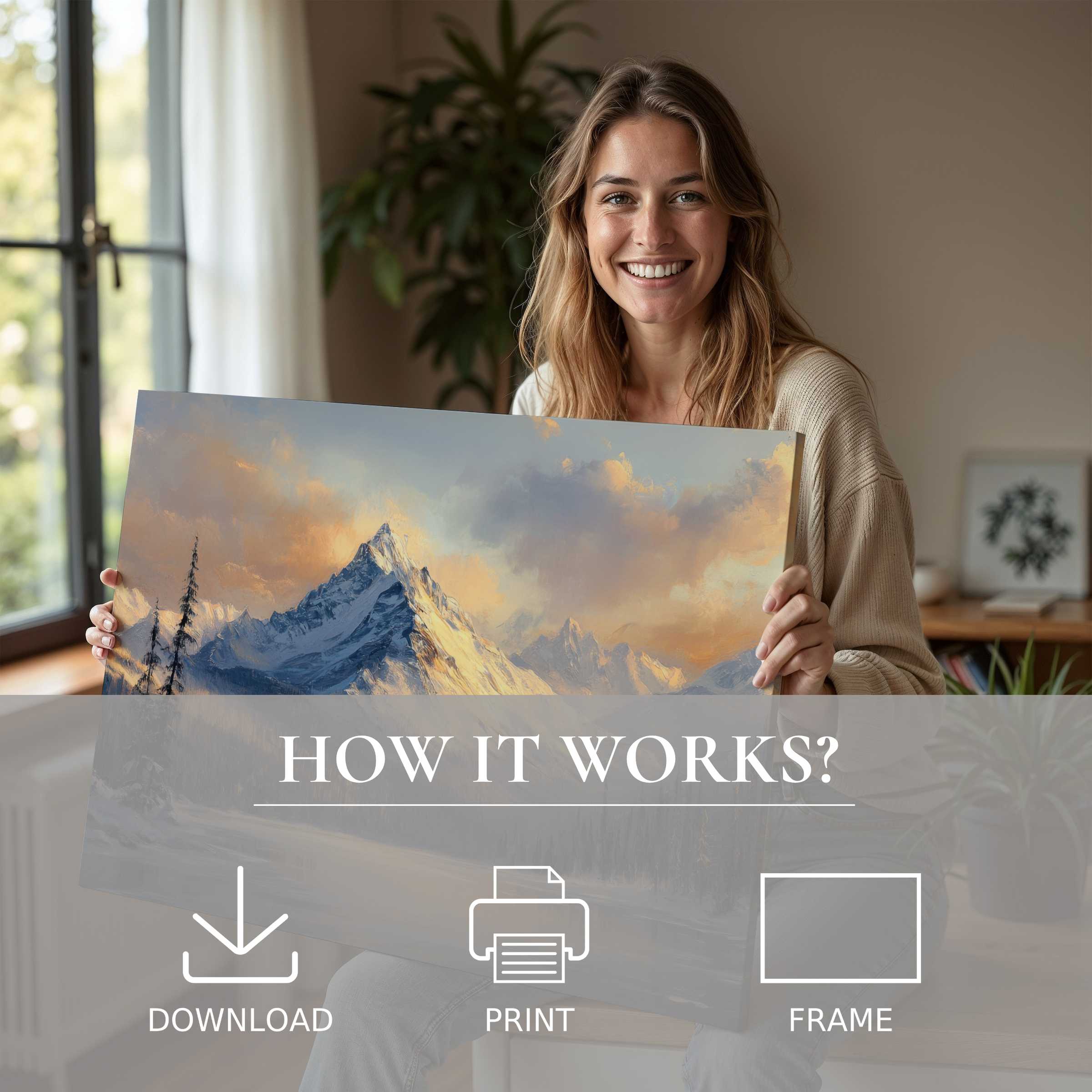 A radiant moment of joy and connection, showcasing a vintage digital art print that transforms serene spaces with timeless elegance