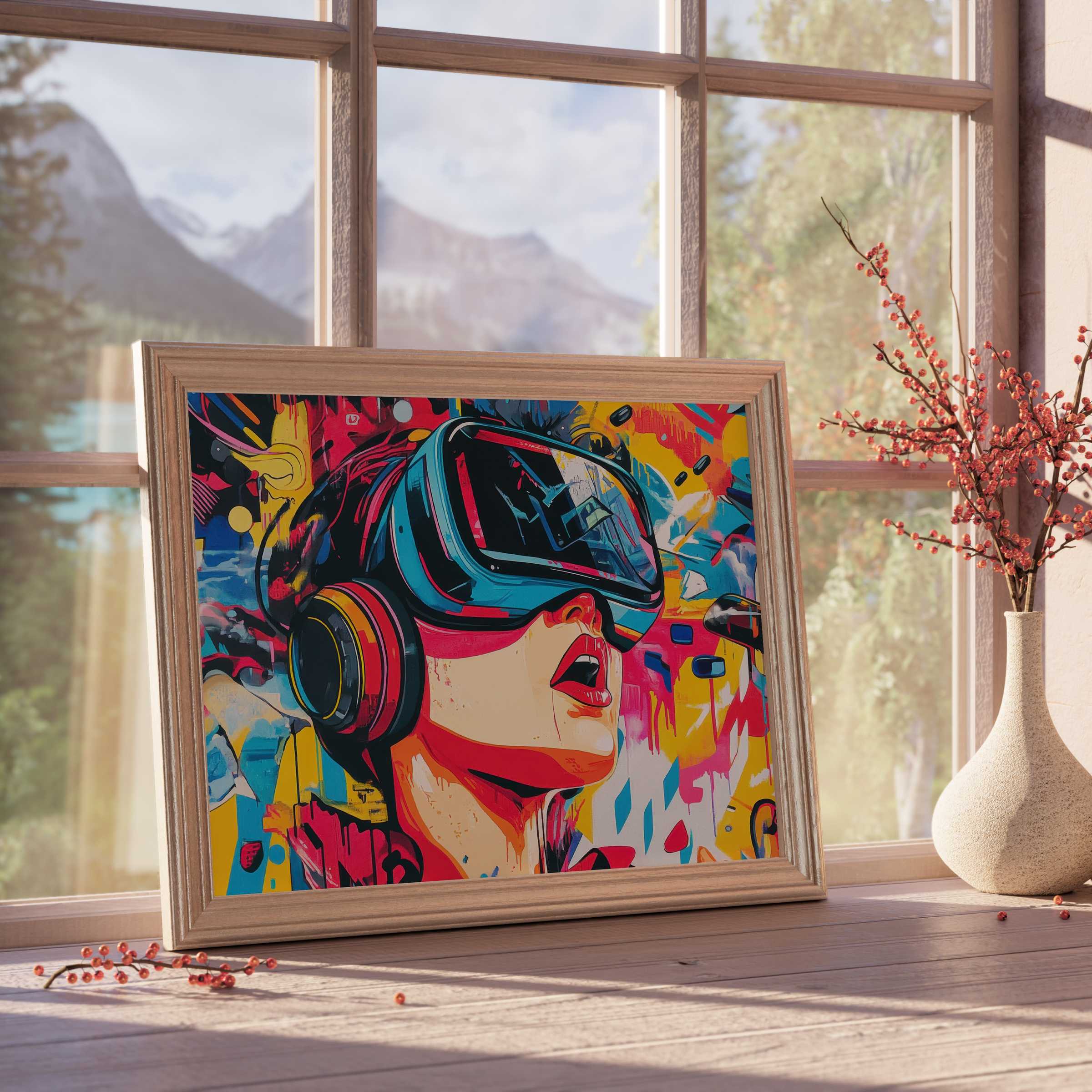 Vibrant pop art downloadable art captures immersive wonder and dynamic energy, perfect for elevating curated, modern interiors