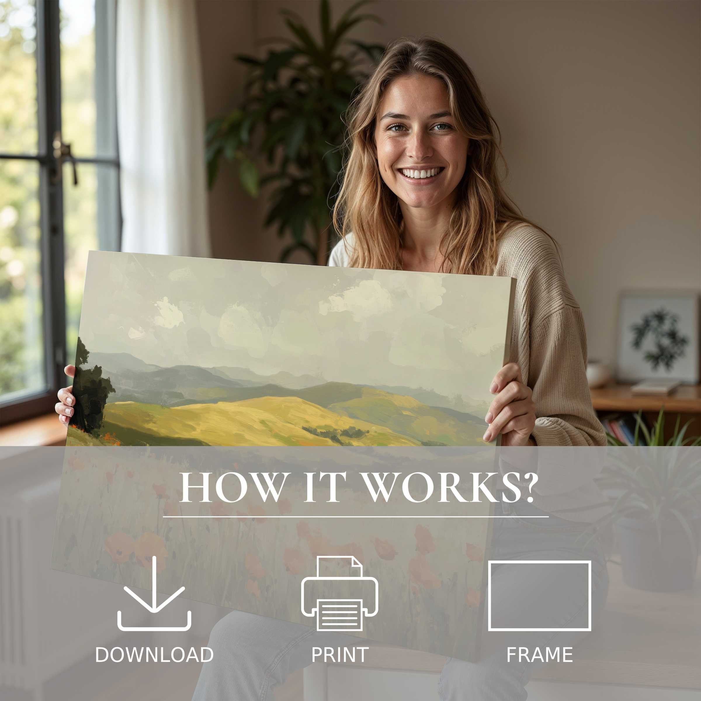 Radiant spring digital art print invites a serene connection, elevating modern living with effortless elegance and joy