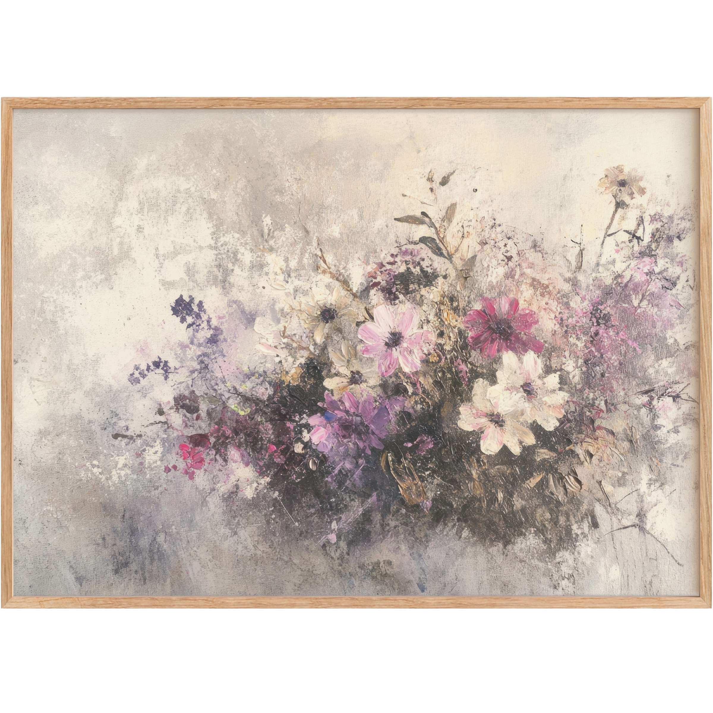 Soft lavender, cream, and deep mauve tones create a calming, elegant mood in this botanical printable wall art, perfect for refined interiors