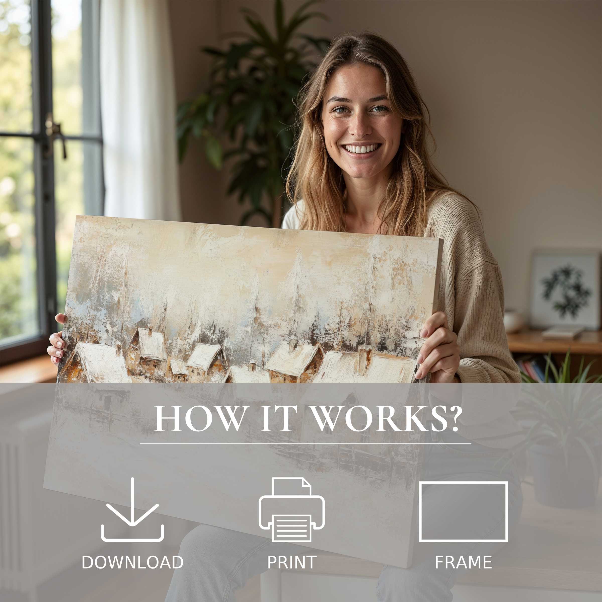 Radiant joy and quiet elegance define this vintage digital art print, effortlessly elevating modern living spaces with timeless charm