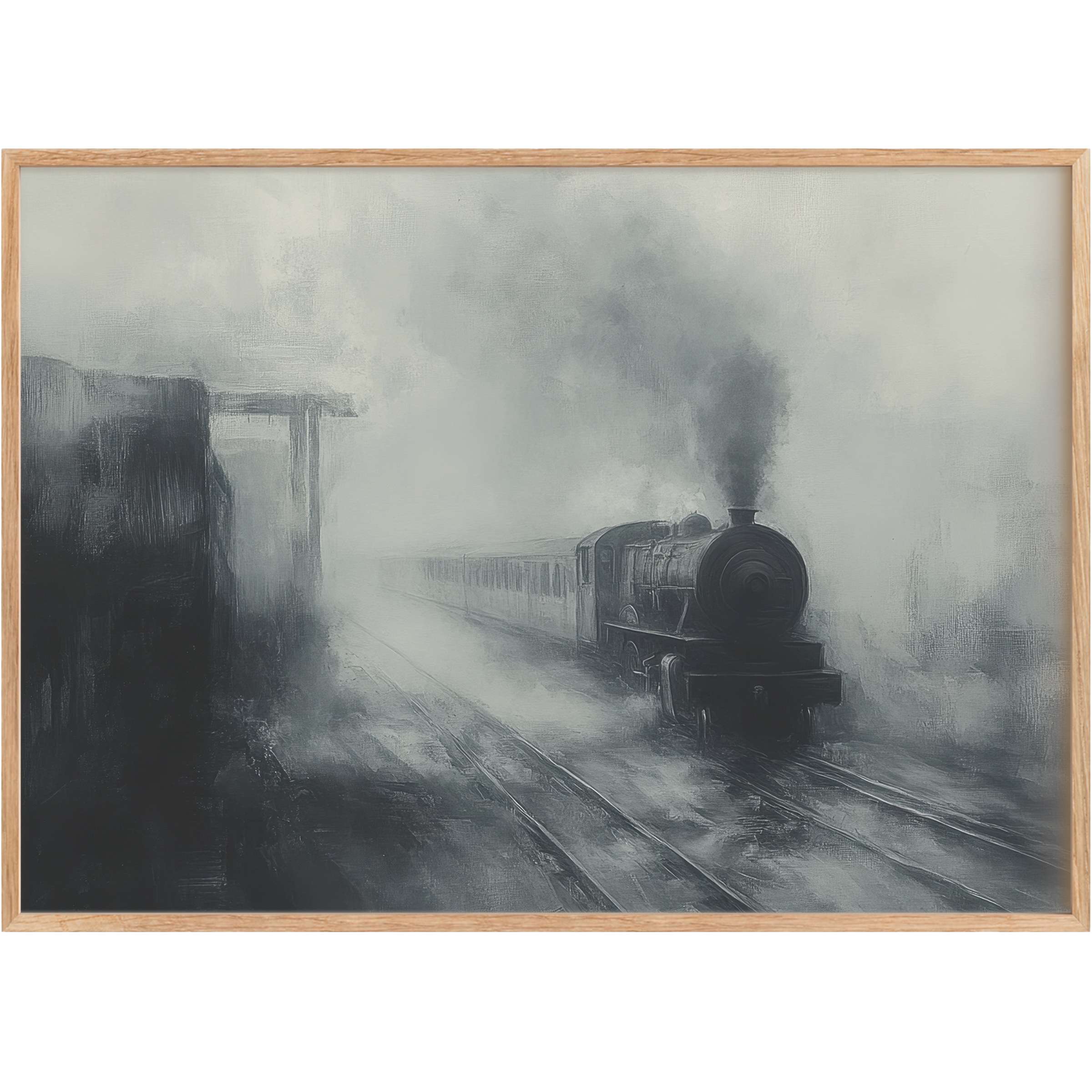 Evoke timeless mystery with this halloween printable wall art; swirling gray and black hues craft a moody, smoky ambiance perfect for refined spaces