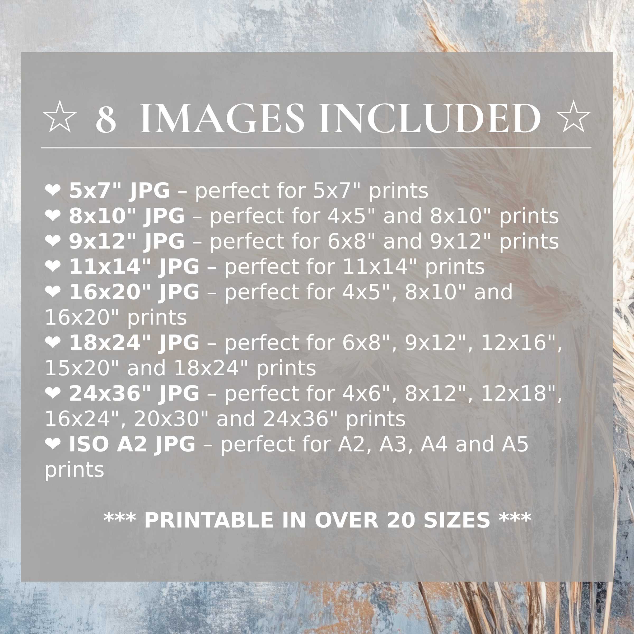 Boho digital print radiates warm earth tones and serene blues, elevating modern interiors with versatile elegance in 8 high-res sizes included