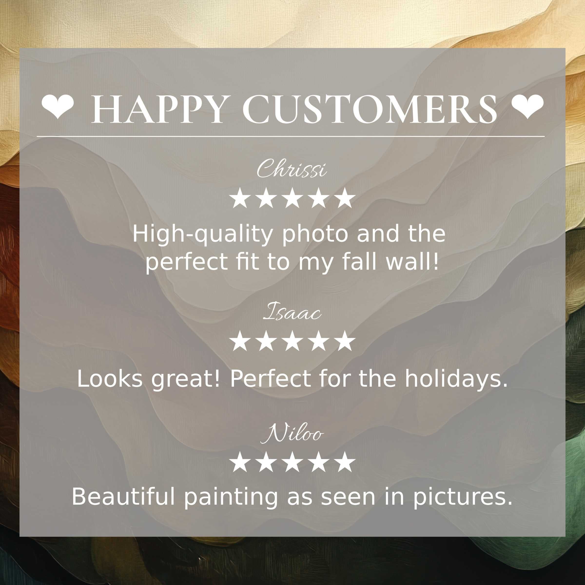 Elegant abstract art for Frame TV in sunset hues with happy customer reviews building trust and style appeal