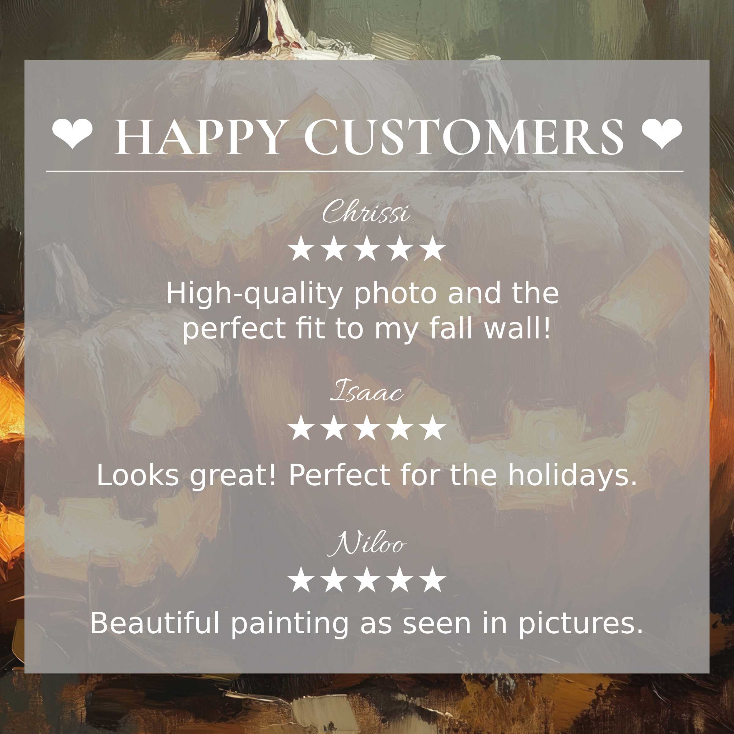 Refined halloween art for Frame TV with abstract pumpkin hues, featuring happy customer reviews that inspire trust and elegance