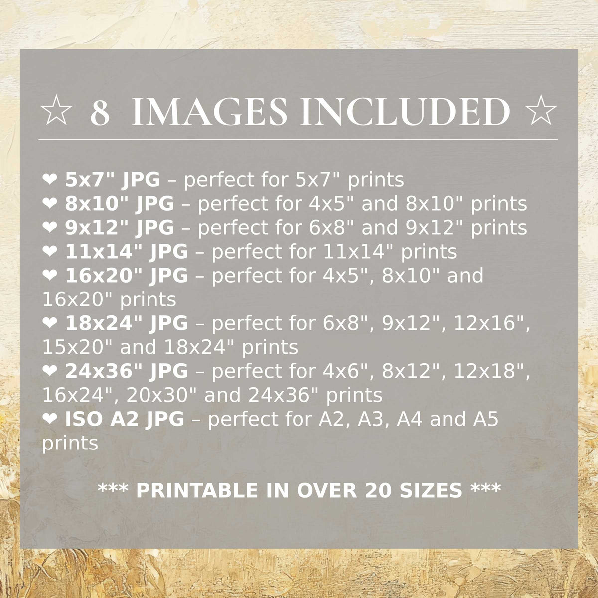 Elegant vintage digital print bathed in warm beige and soft gray tones radiates calming sophistication, includes 8 high-quality sizes for versatile modern interiors
