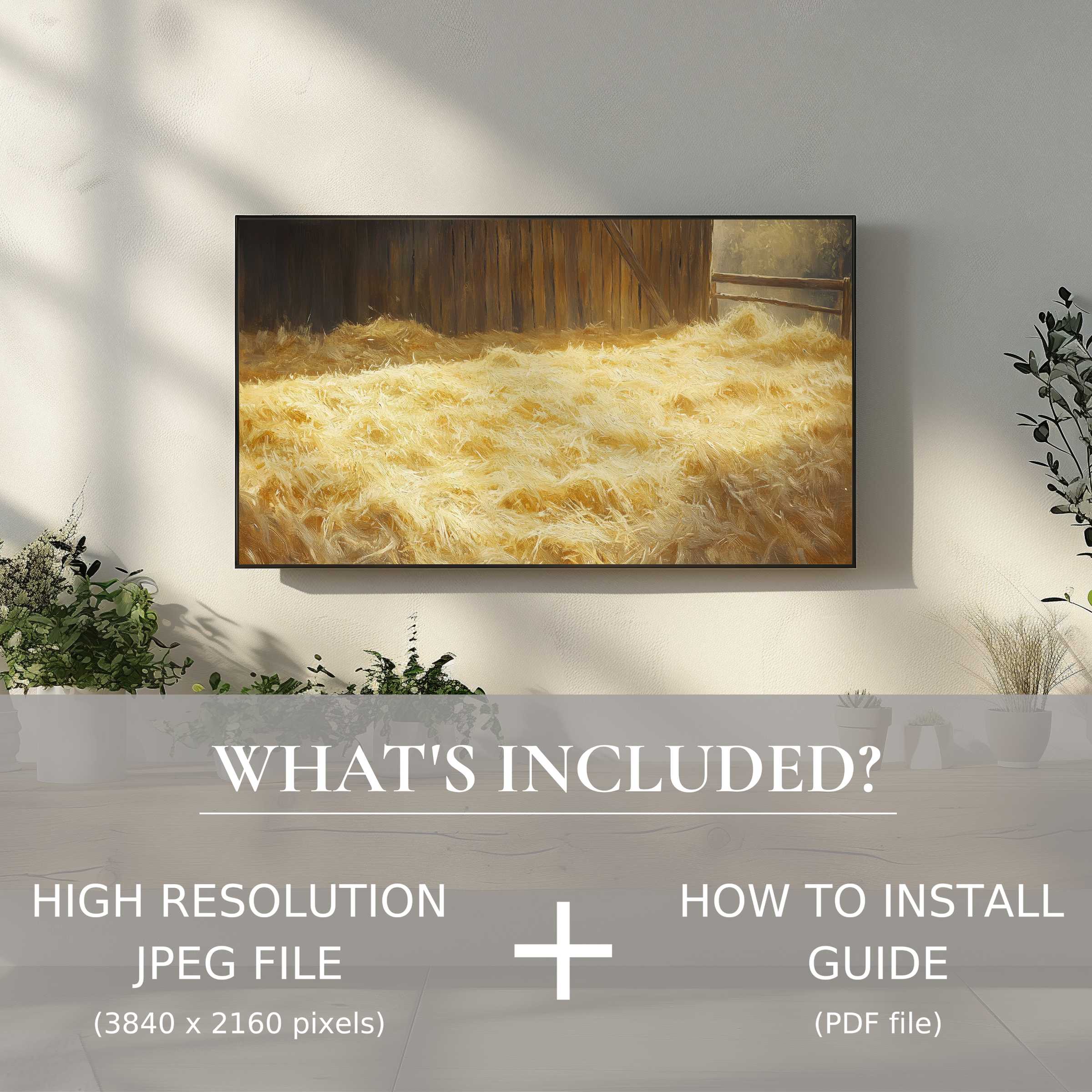 Elegant farmhouse digital TV art download adds warm charm to your living space with effortless digital installation and style
