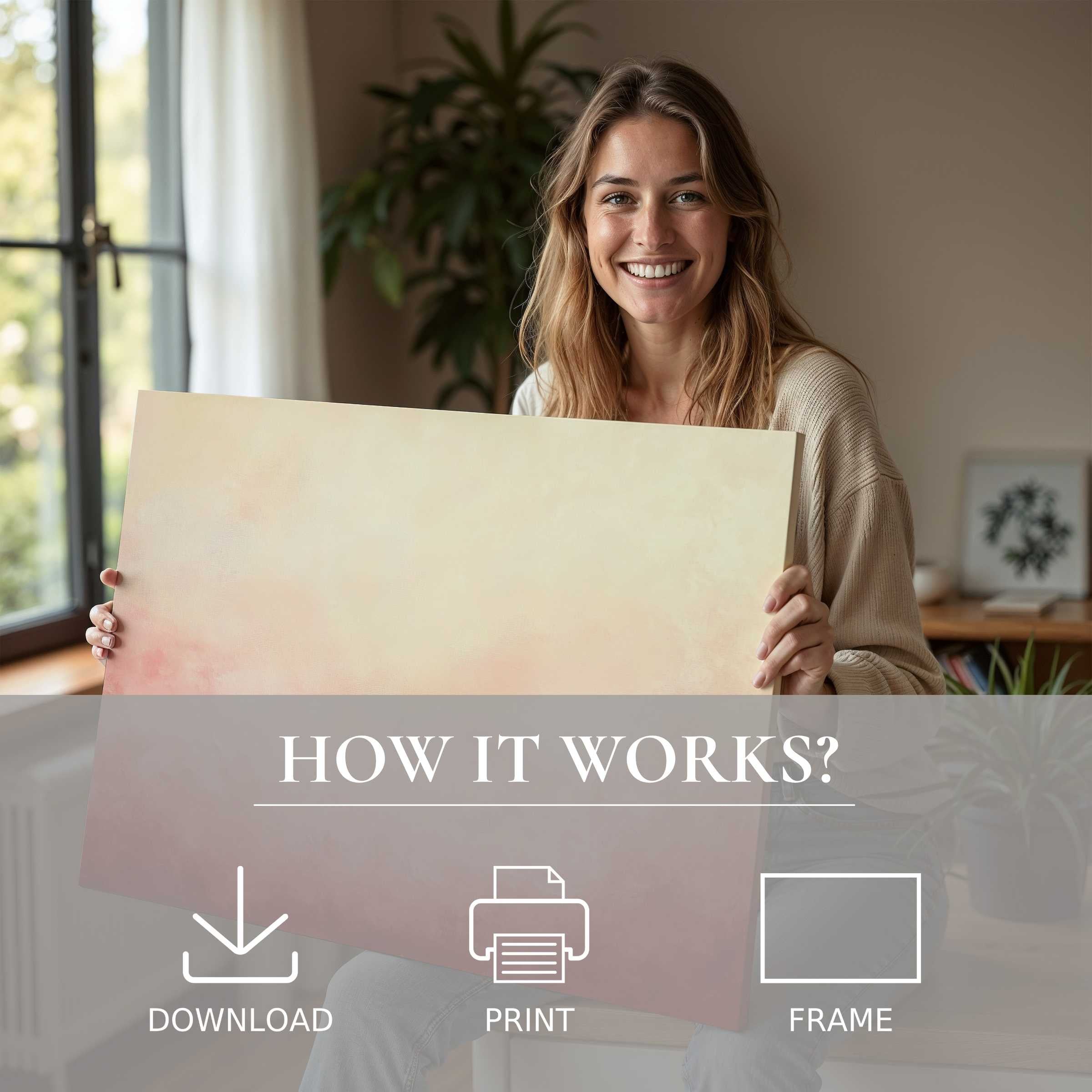 A radiant moment of connection and joy with a modern digital art print, seamlessly enriching a stylish home