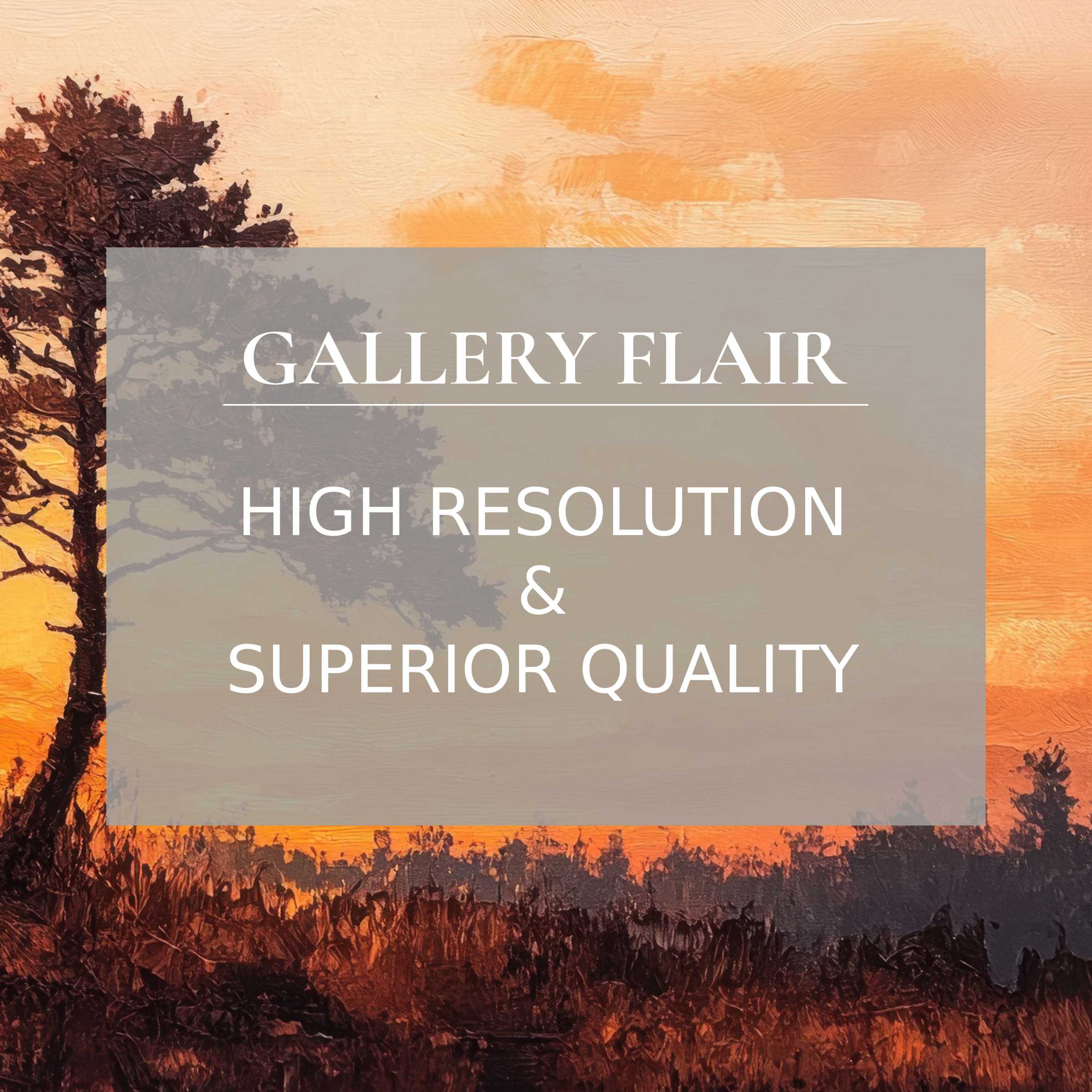 Elegant sunset landscape with textured brushstrokes in warm tones, high clarity tree Frame TV picture