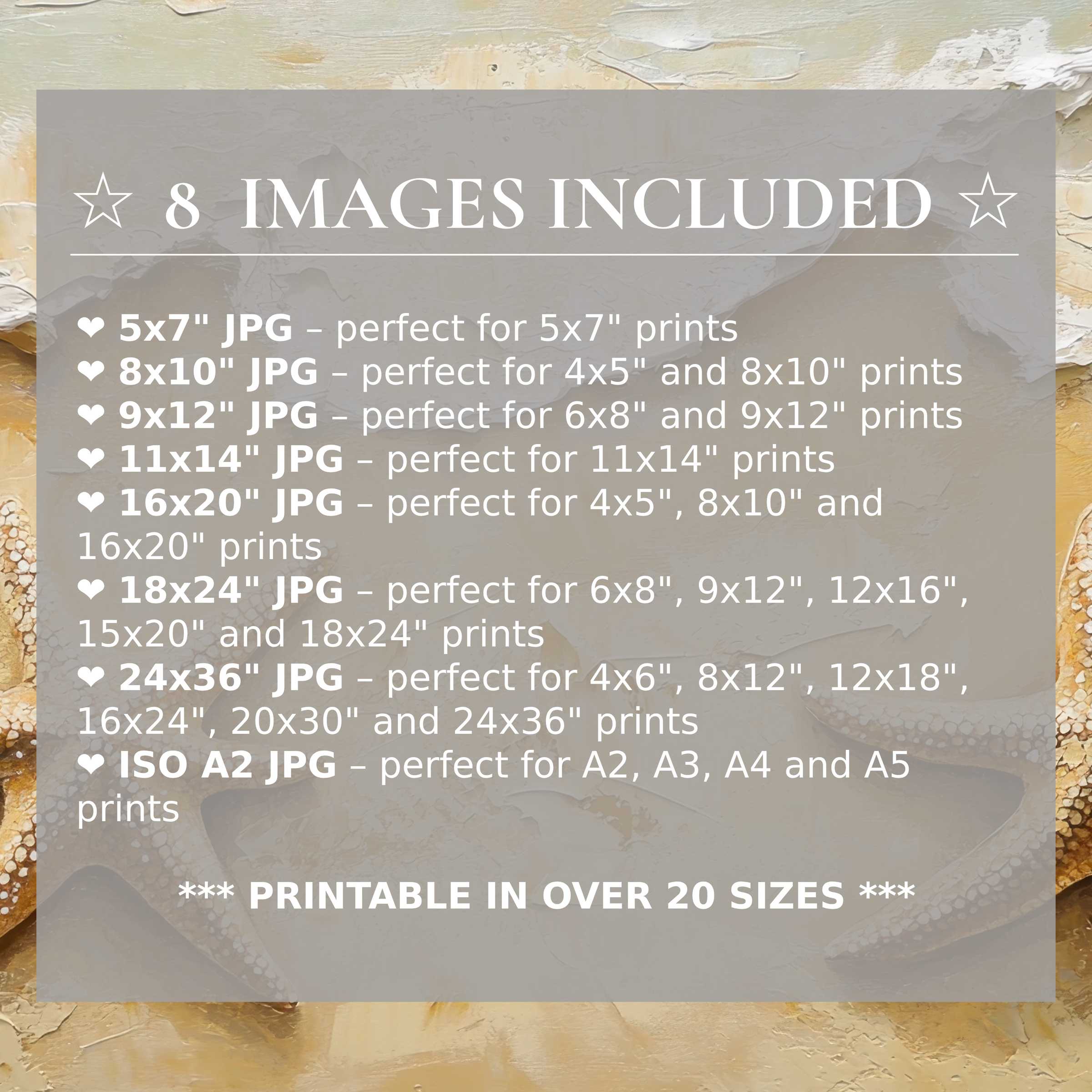 Radiant beach digital print in warm sand and soft neutrals, elevating modern interiors with style and 8 high-quality sizes included