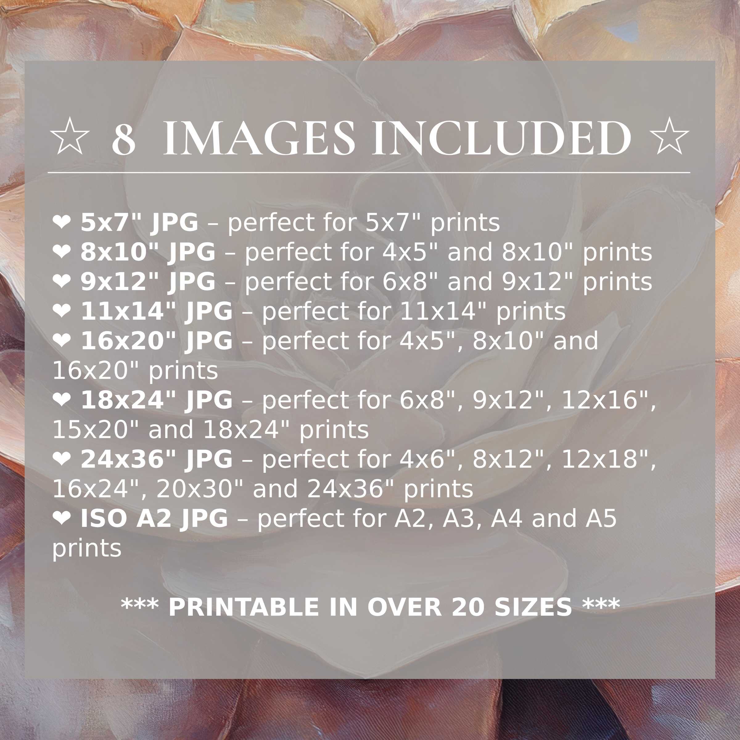 Botanical digital print radiates calming earth tones and soft mauves, elevating modern interiors with 8 high-quality sizes included