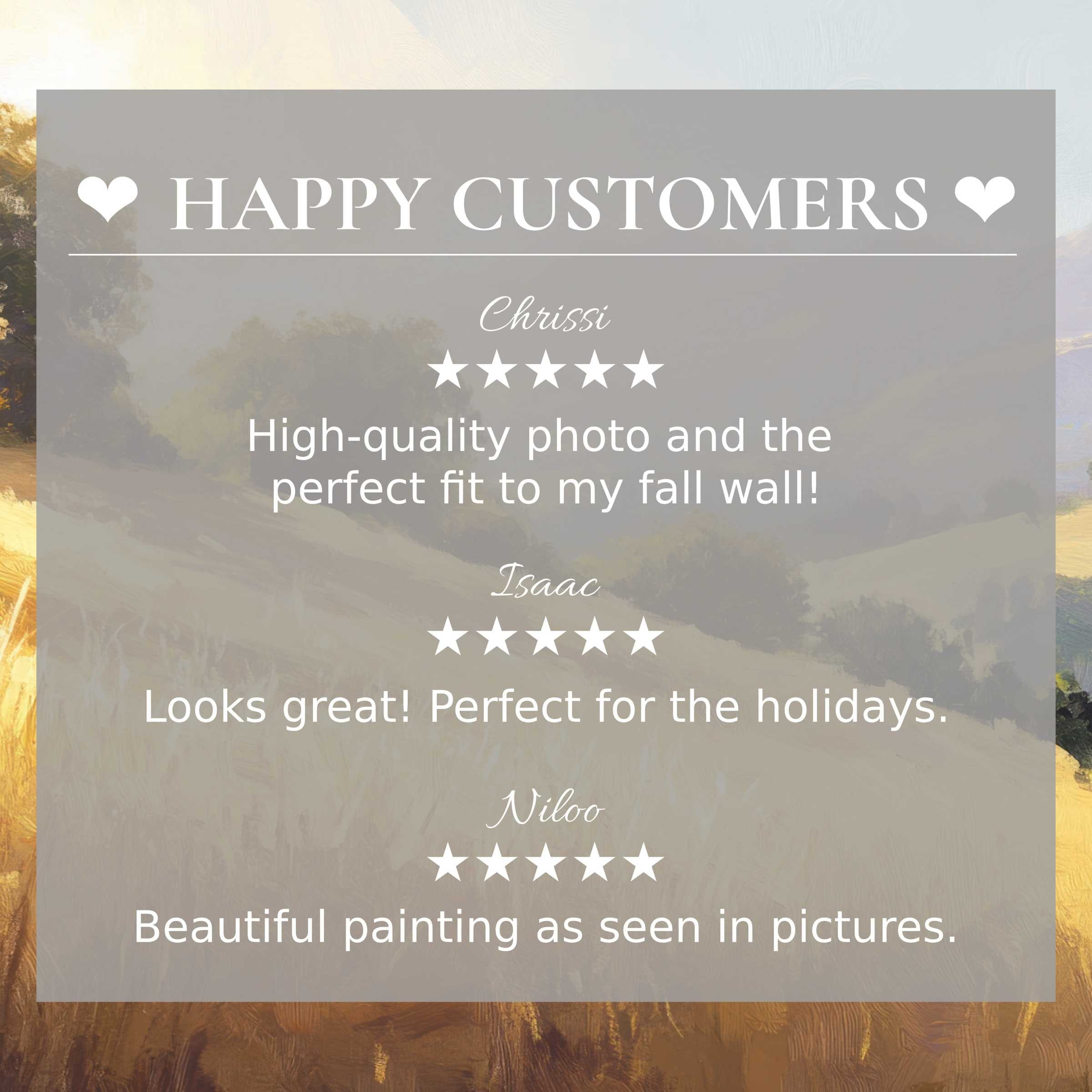 Summer art for Frame TV with abstract sunset hues, highlighting happy customer reviews and refined product aesthetics