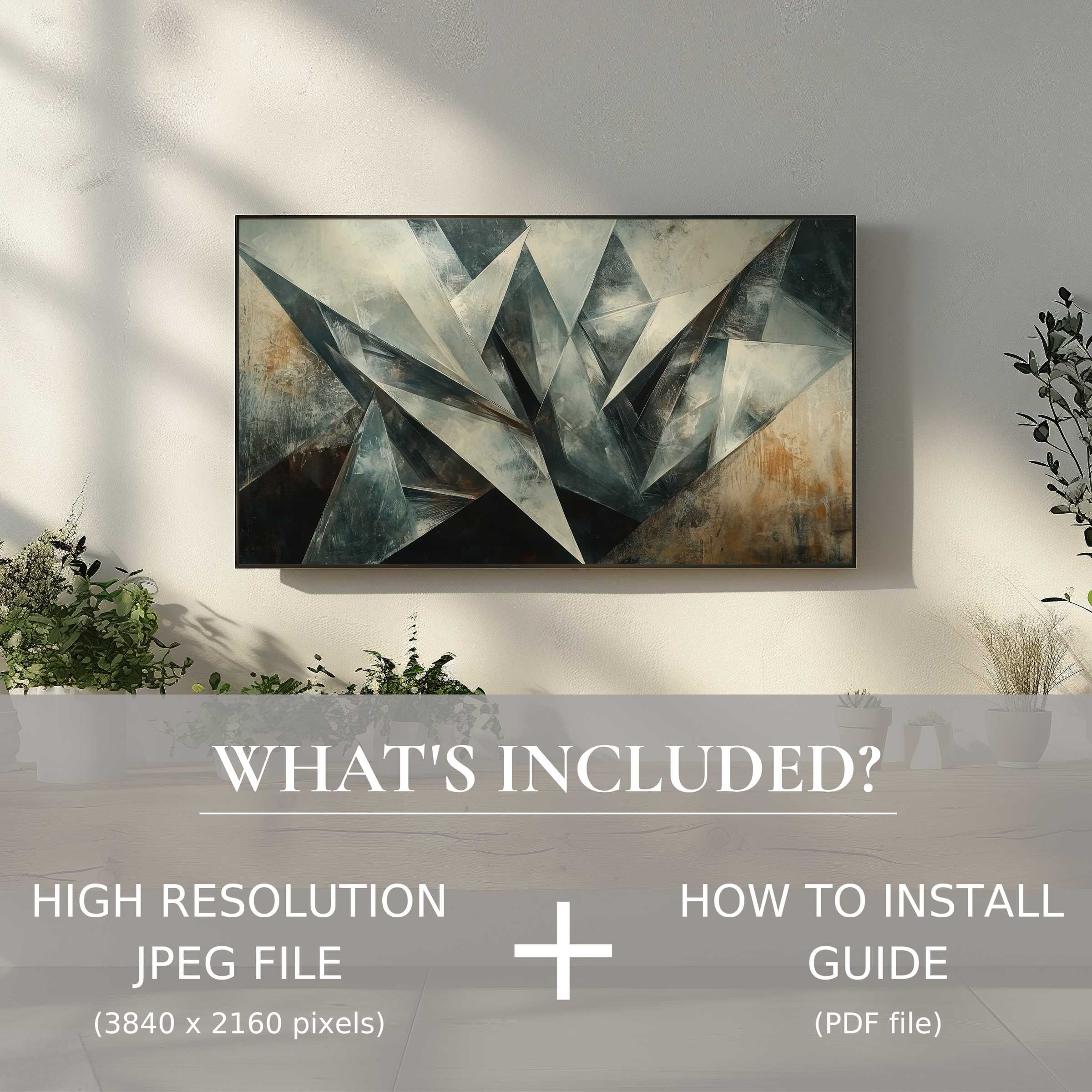 Elegant abstract digital TV art download enhances modern living with easy digital use and high-resolution decor appeal