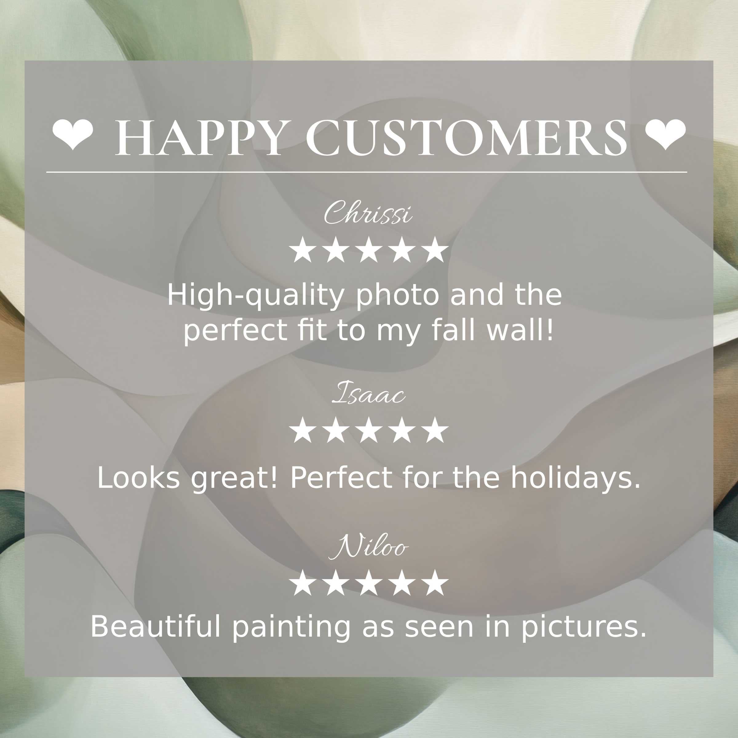 Positive reviews highlight elegant modern art for Frame TV with abstract muted earth tones, showcasing a happy customer feel