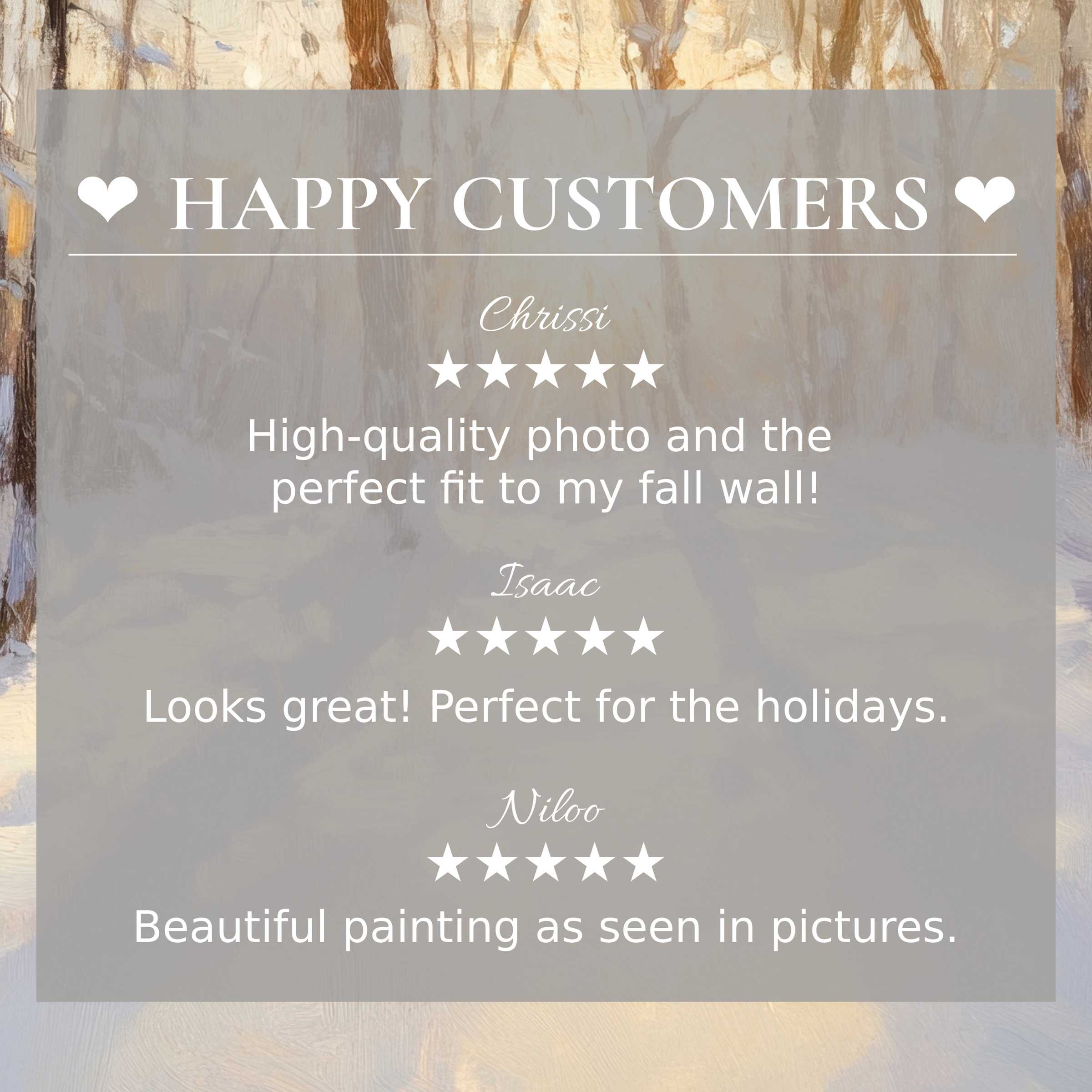 Winter art for Frame TV with elegant abstract earth tones, featuring happy customer reviews that inspire trust and style