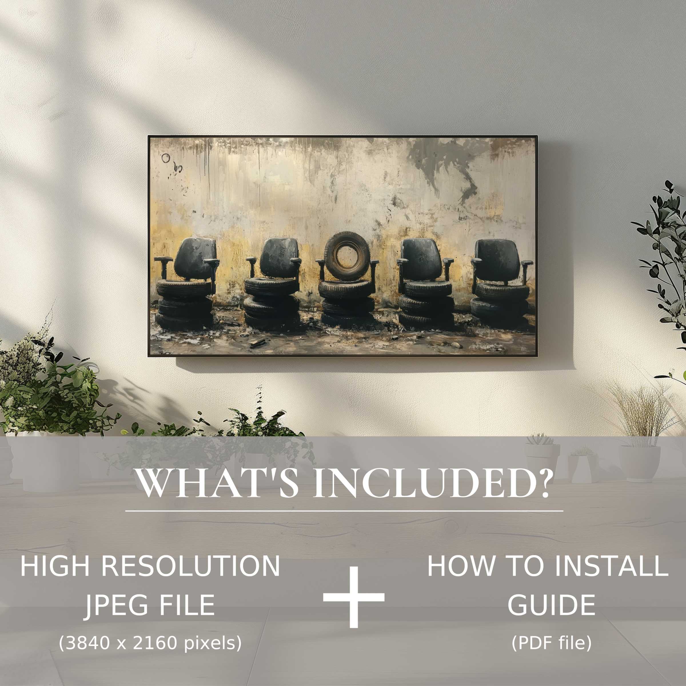 Street art digital TV art download enhances modern living spaces with effortless digital use and bold, stylish urban expression