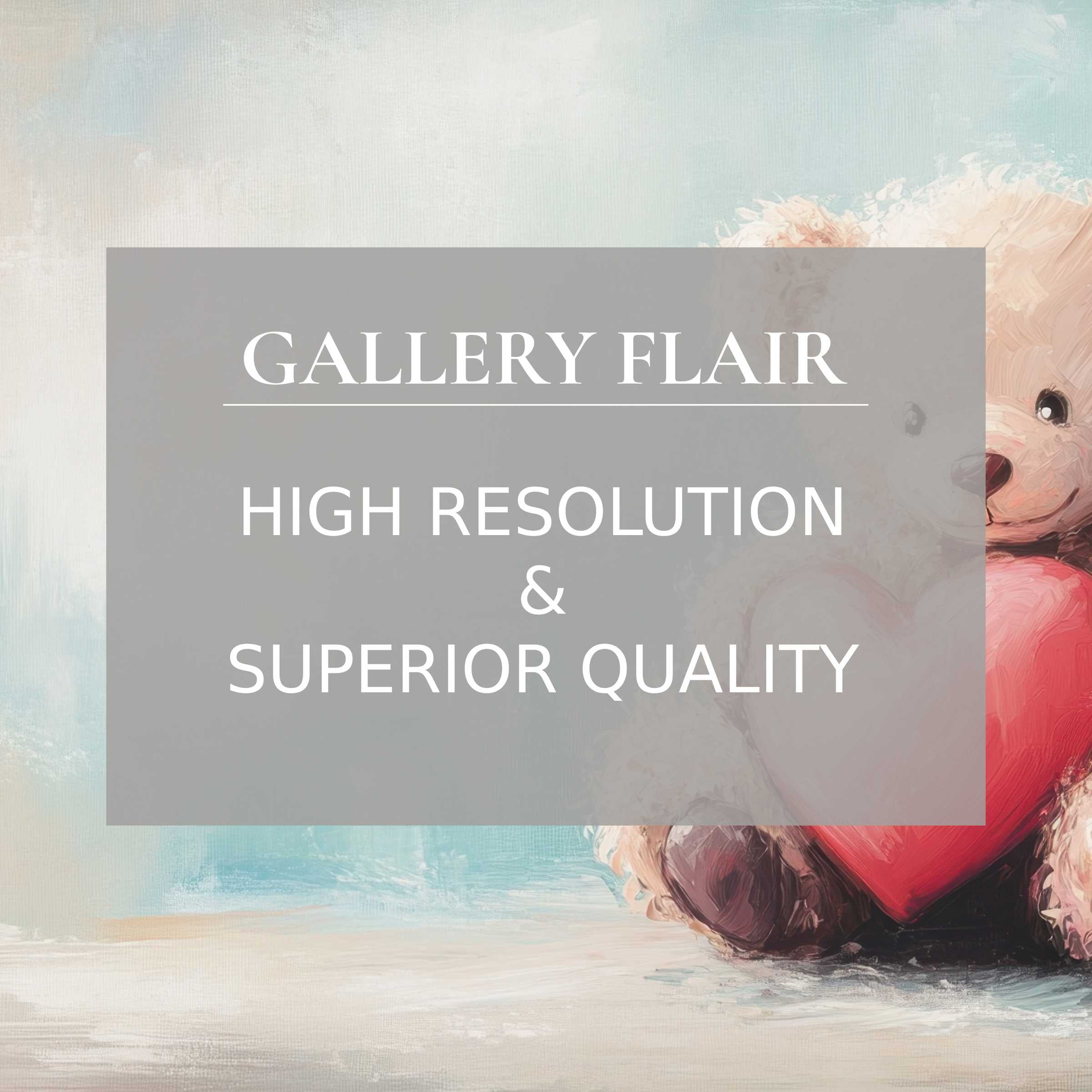 Soft pastel nursery printable art featuring a charming teddy bear with heart, radiating warmth and premium detail