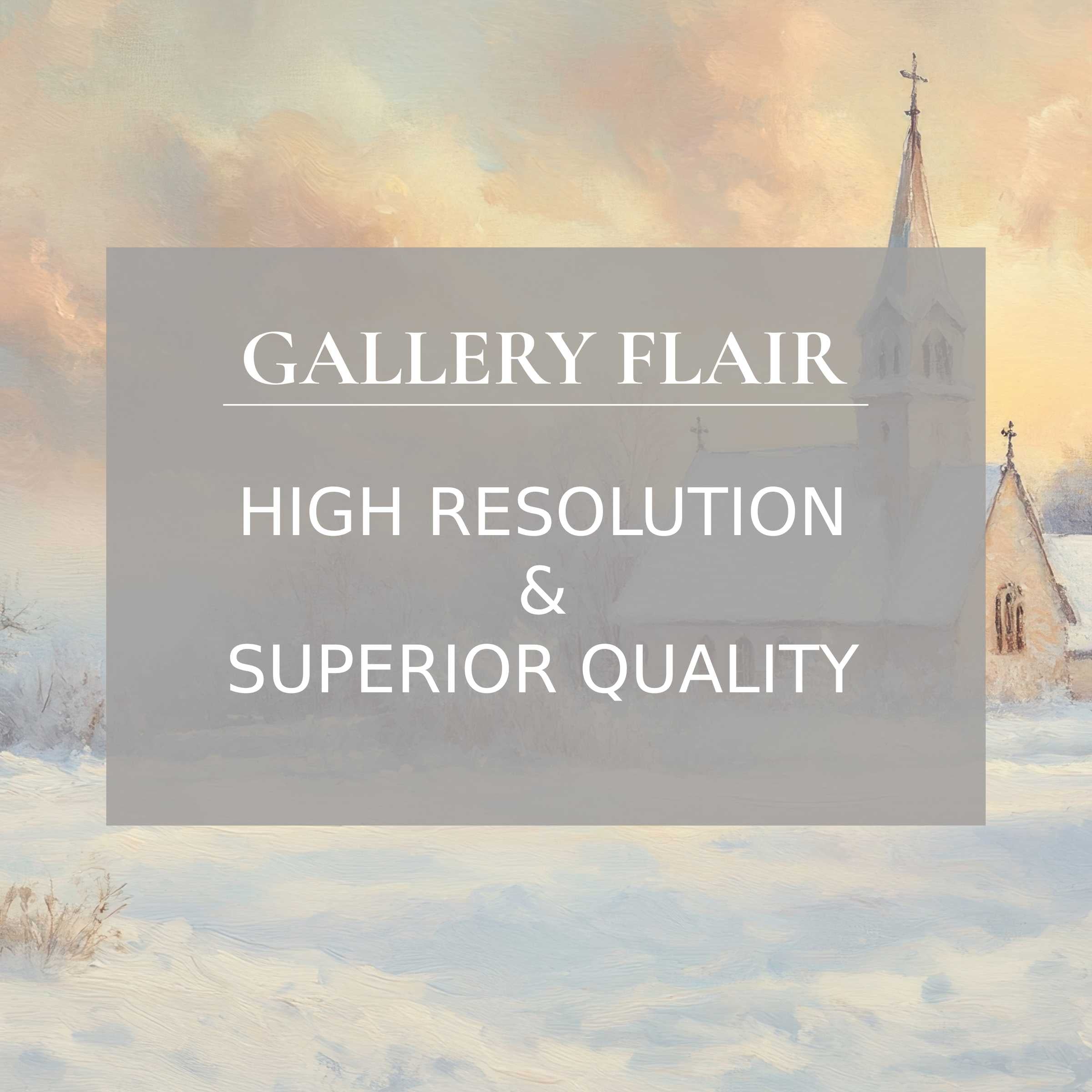 Christmas printable art featuring a serene snowy church scene, radiating a calming winter ambiance with exquisite high-res detail
