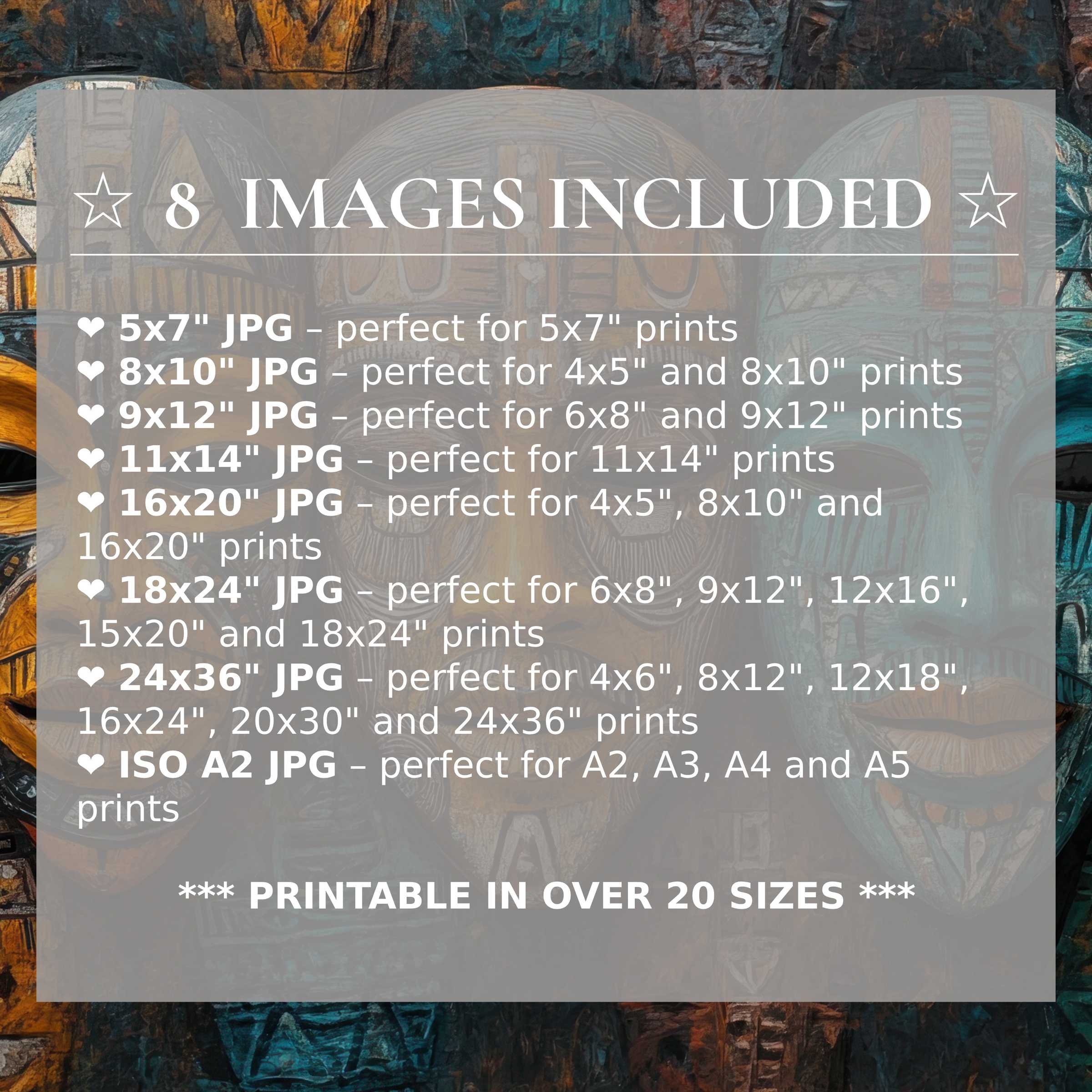 Boho digital print radiates warm ochre and deep teal hues, enriching modern interiors with style and eight high-quality sizes included