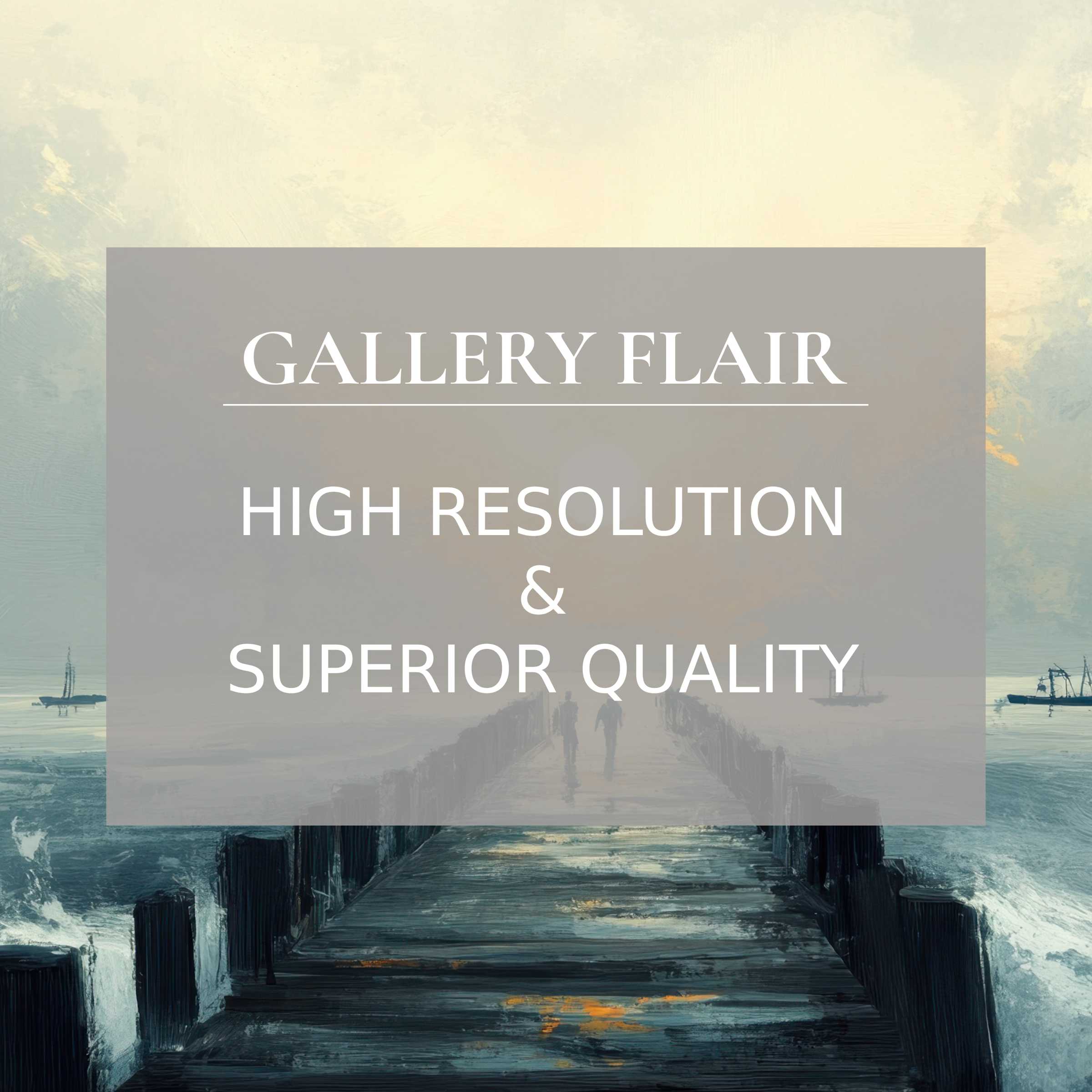 Elegant, high-resolution beach Frame TV picture showcasing serene pier and misty sea in refined, modern style