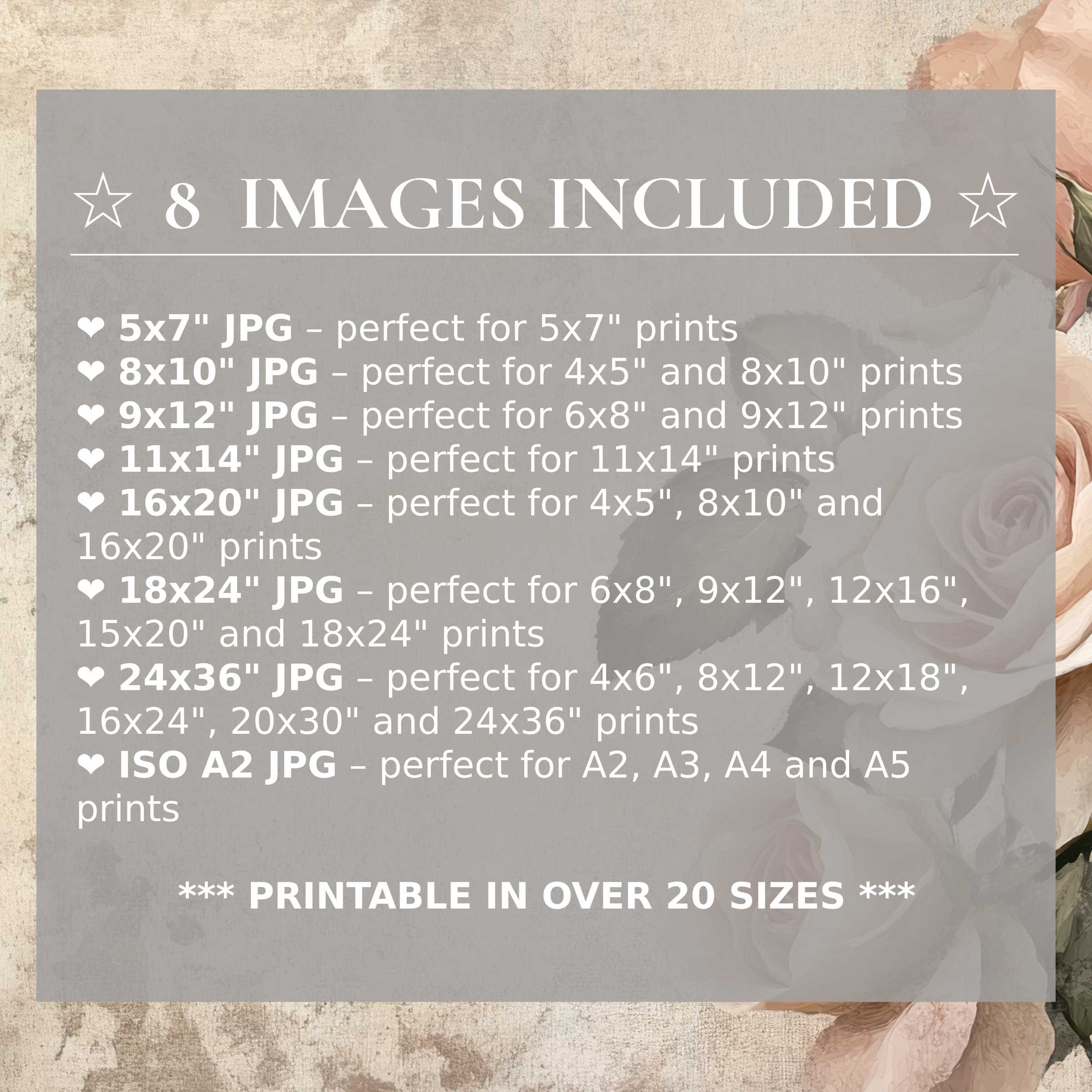 Spring digital print with radiant blush and soft beige hues, delivering calming elegance and elevated style in 8 high-quality sizes