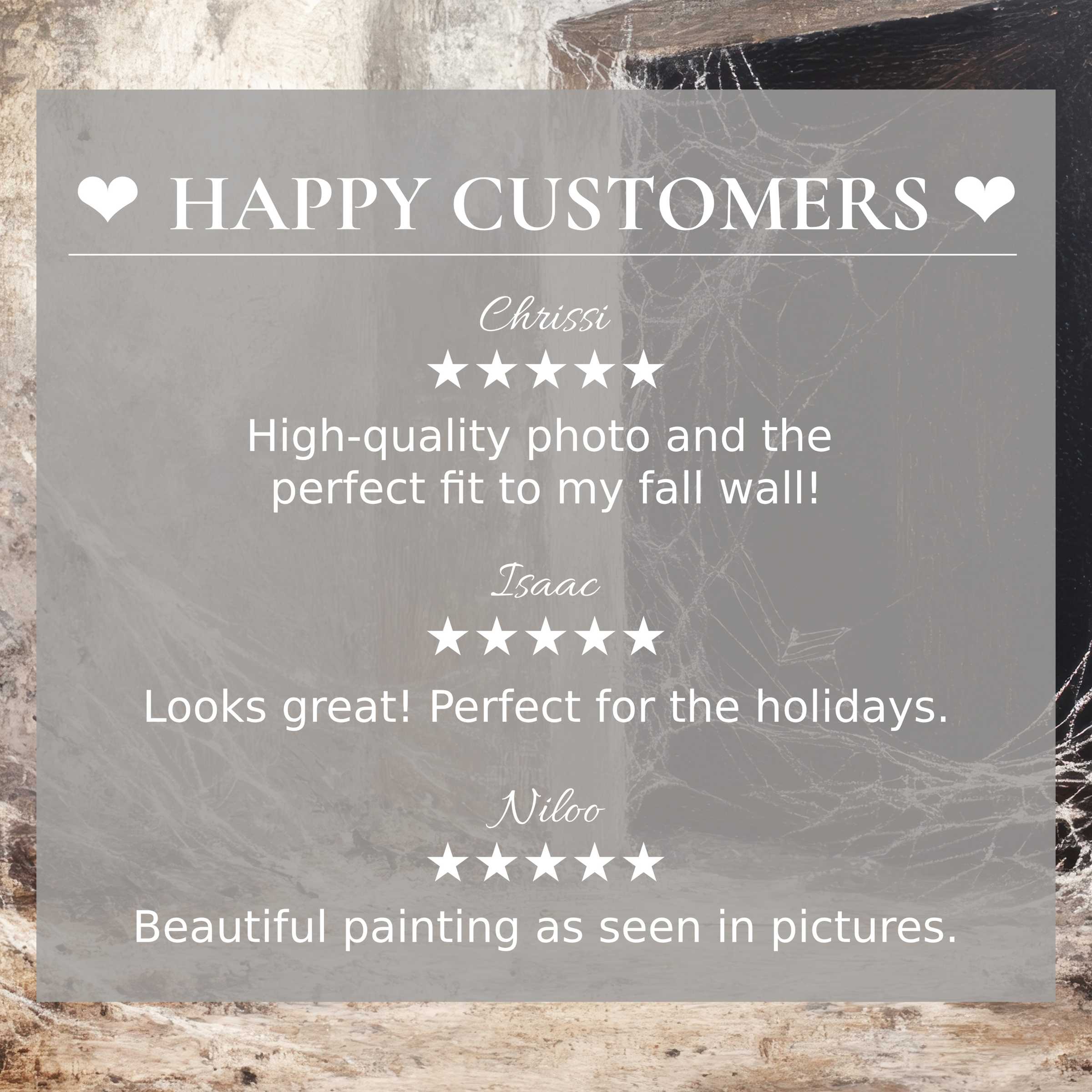 Elegant halloween art for Frame TV with muted earth tones, happy customer reviews build trust and showcase refined style