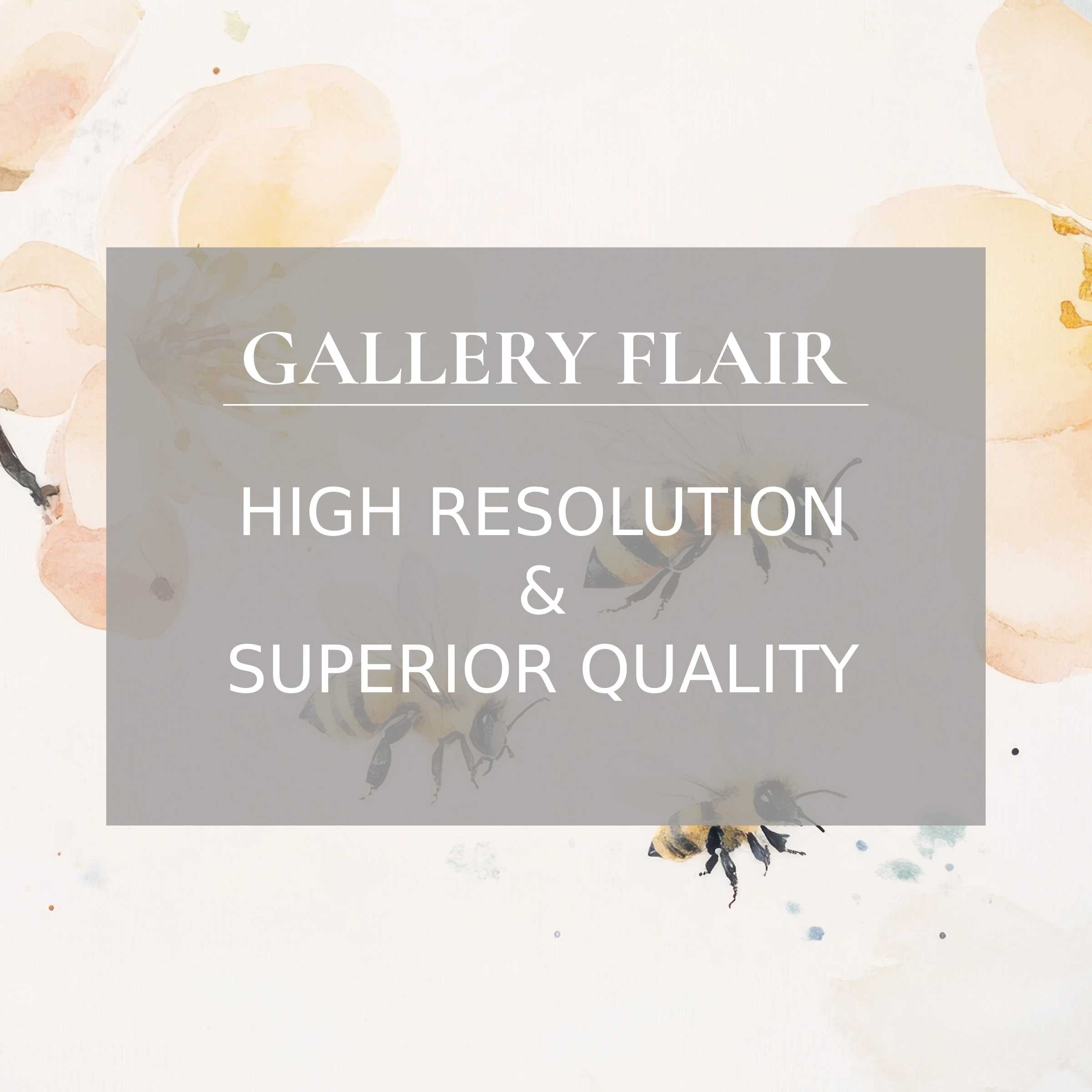 Delicate nursery printable art with soft watercolor bees and blossoms, adding serene charm and refined detail to modern spaces