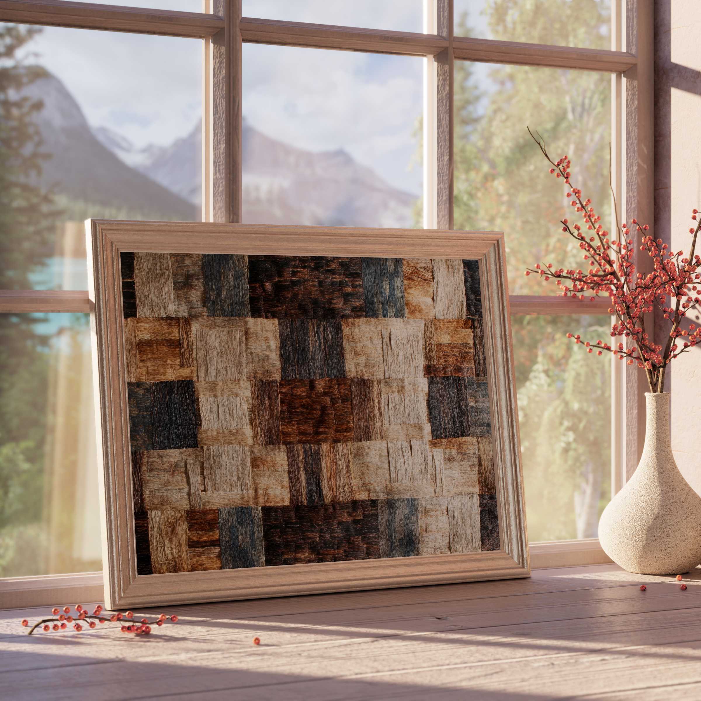 Boho downloadable art with textured earth tones, enhancing serene, curated spaces with warm, natural elegance and rustic charm