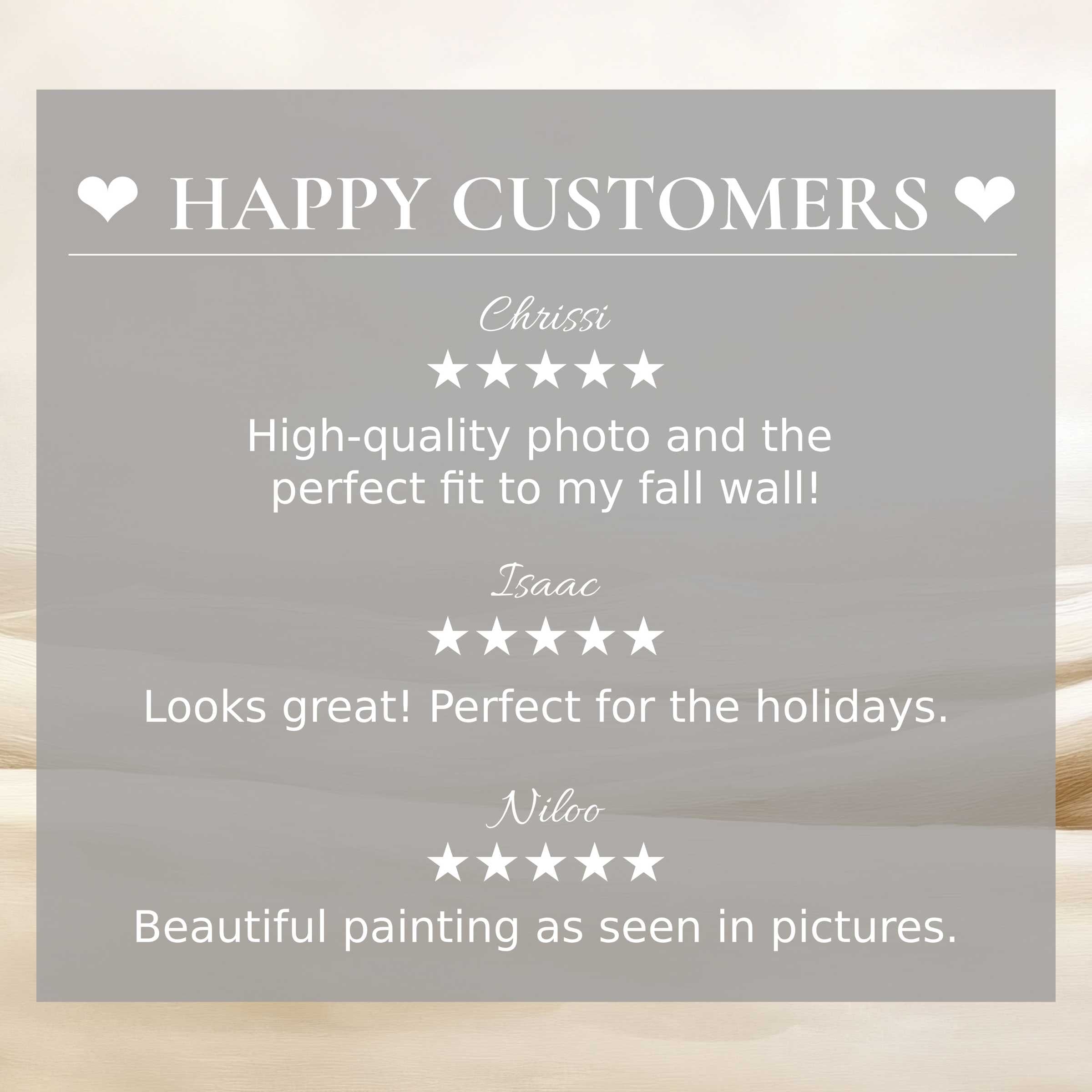 Elegant neutral art for Frame TV with soft sunset hues and happy customer reviews building trust and style appeal