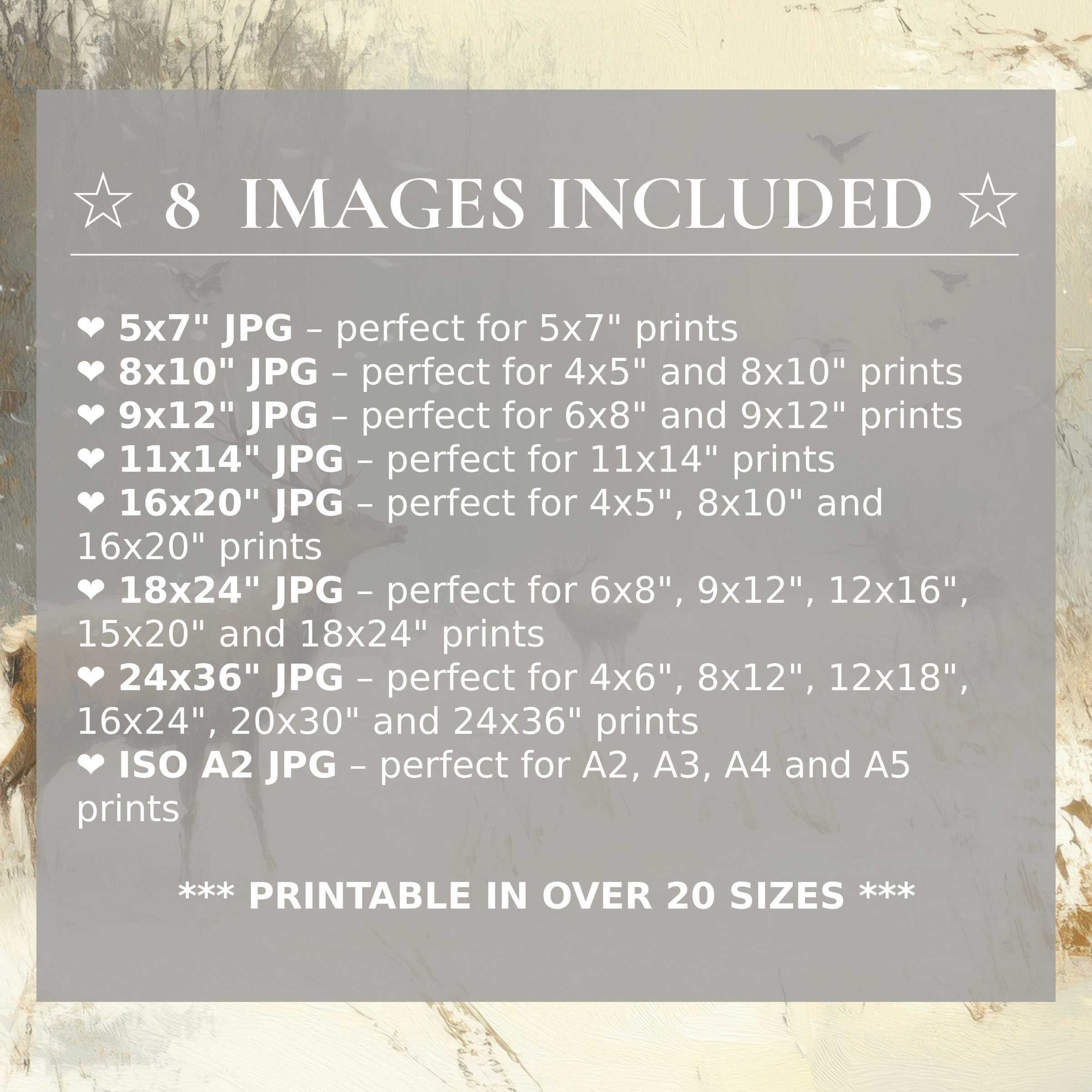 Winter digital print radiates calming beige and soft taupe tones, available in 8 high-quality sizes included, perfect to elevate modern interiors with versatile, refined style