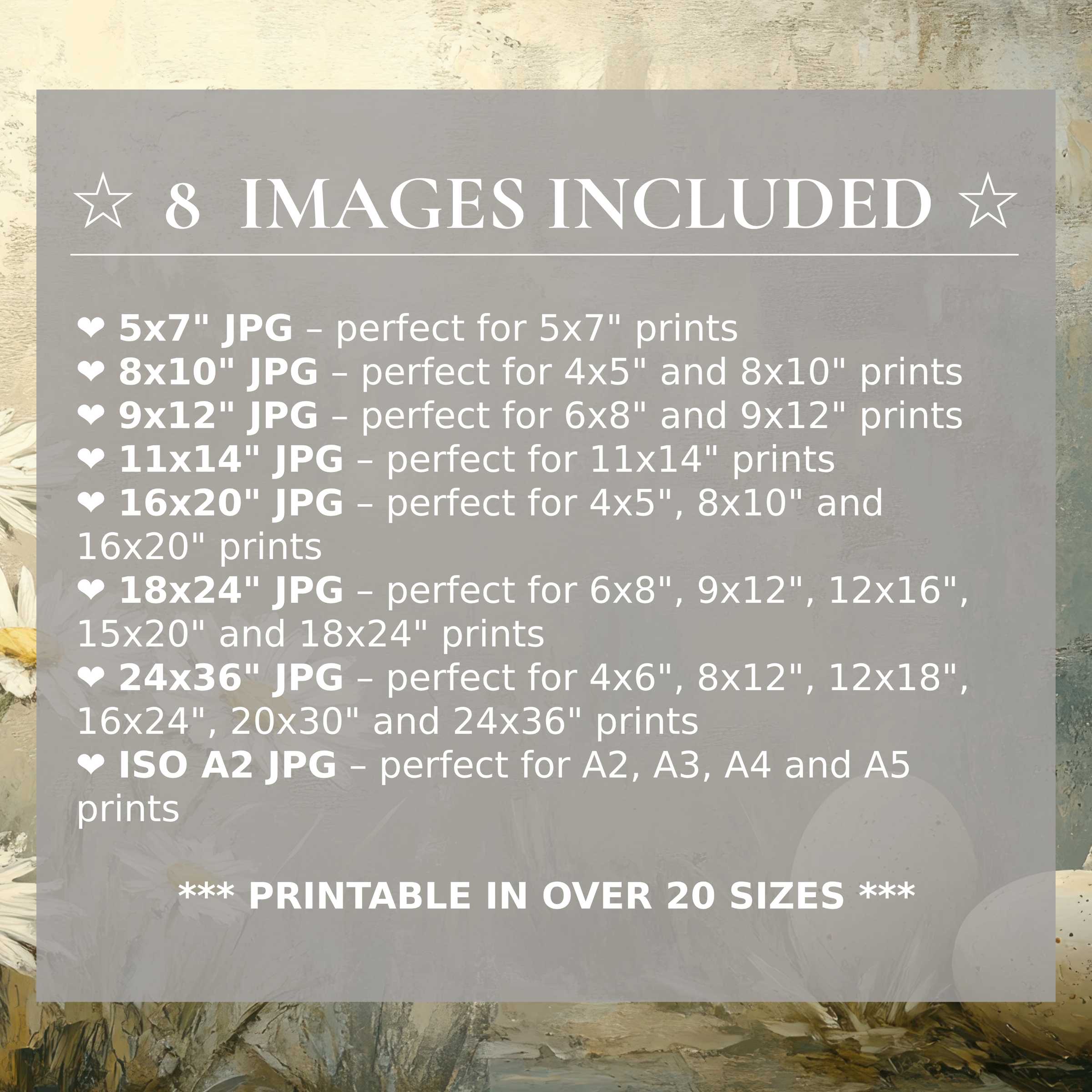 Radiant Easter digital print in soft creams and muted greens, elevating modern interiors with versatile style; includes 8 high-quality sizes
